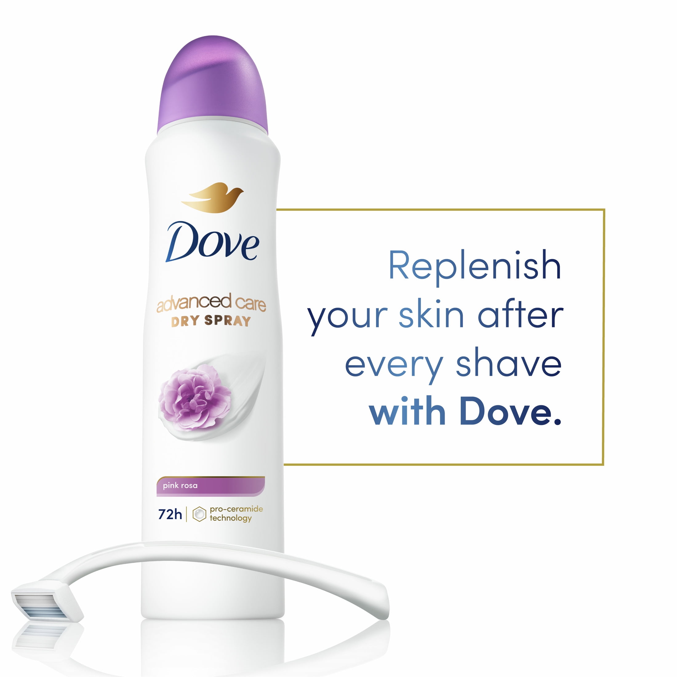 Dove Advanced Care Antiperspirant Deodorant Dry Spray, Long-Lasting Floral Scent (Pink Rosa, 3.8 oz) 0l5pr
