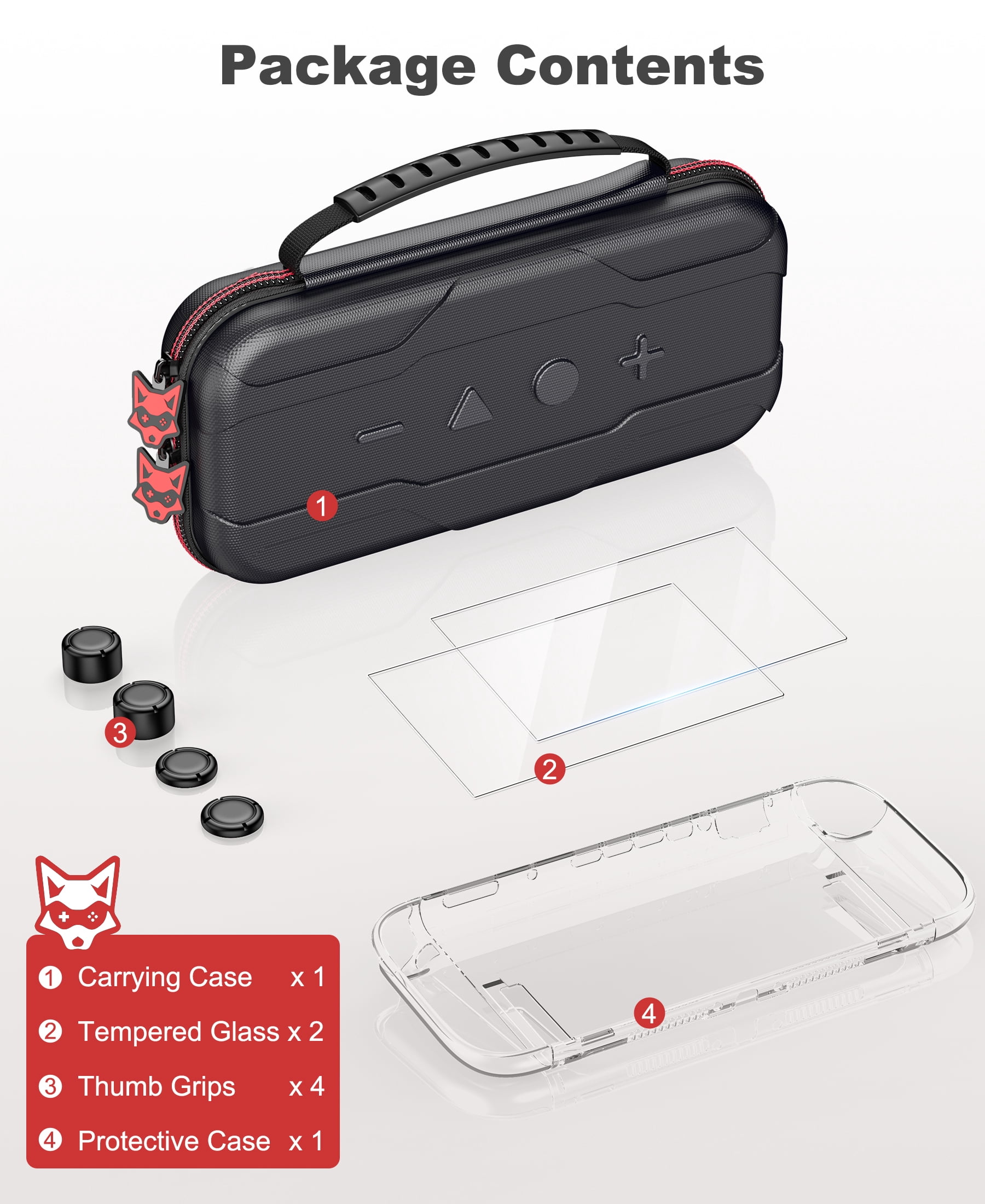Beboncool Carrying Case for Nintendo Switch 2 with Protective Accessories (Black, 1 Pack) s07vm