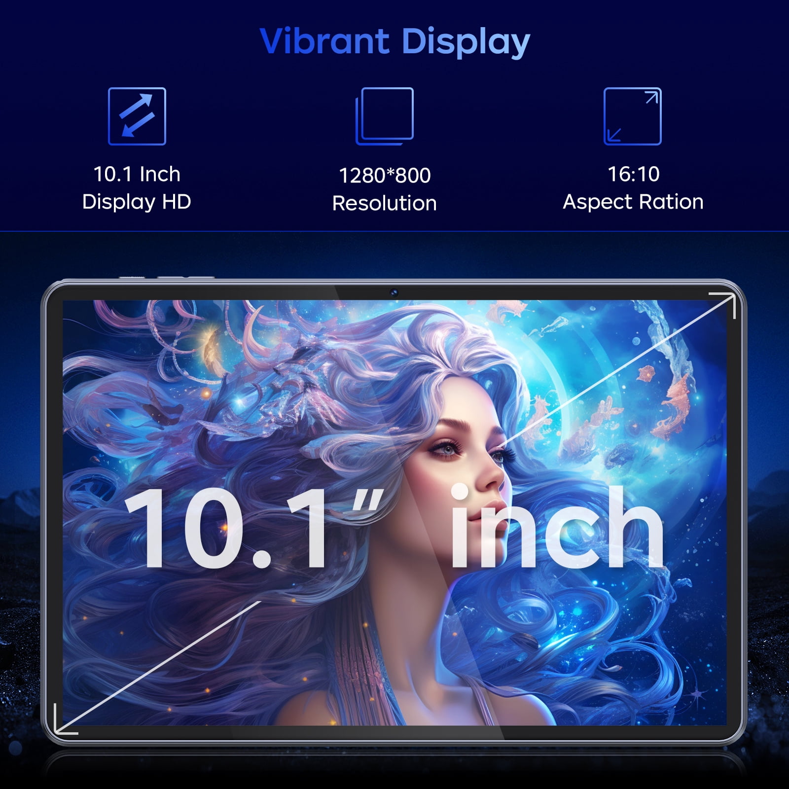 THTRO 10.1 in Android 15 Tablet (8GB RAM, 128GB ROM, Blue, 10.1 in) joj3x