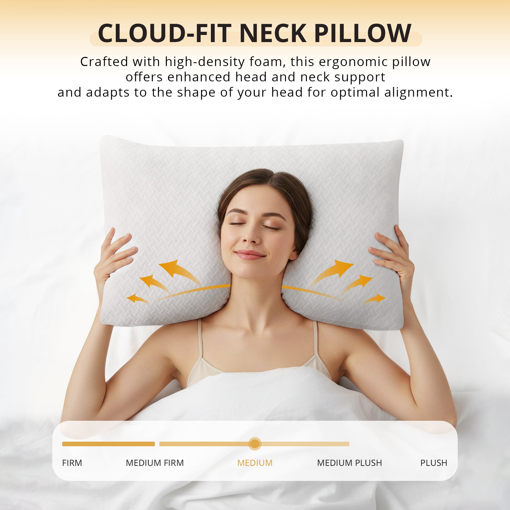 EGOHOME Shredded Gel Memory Foam Bed Pillow (White, 2 Pack, 28 in x 18 in) 9rm68