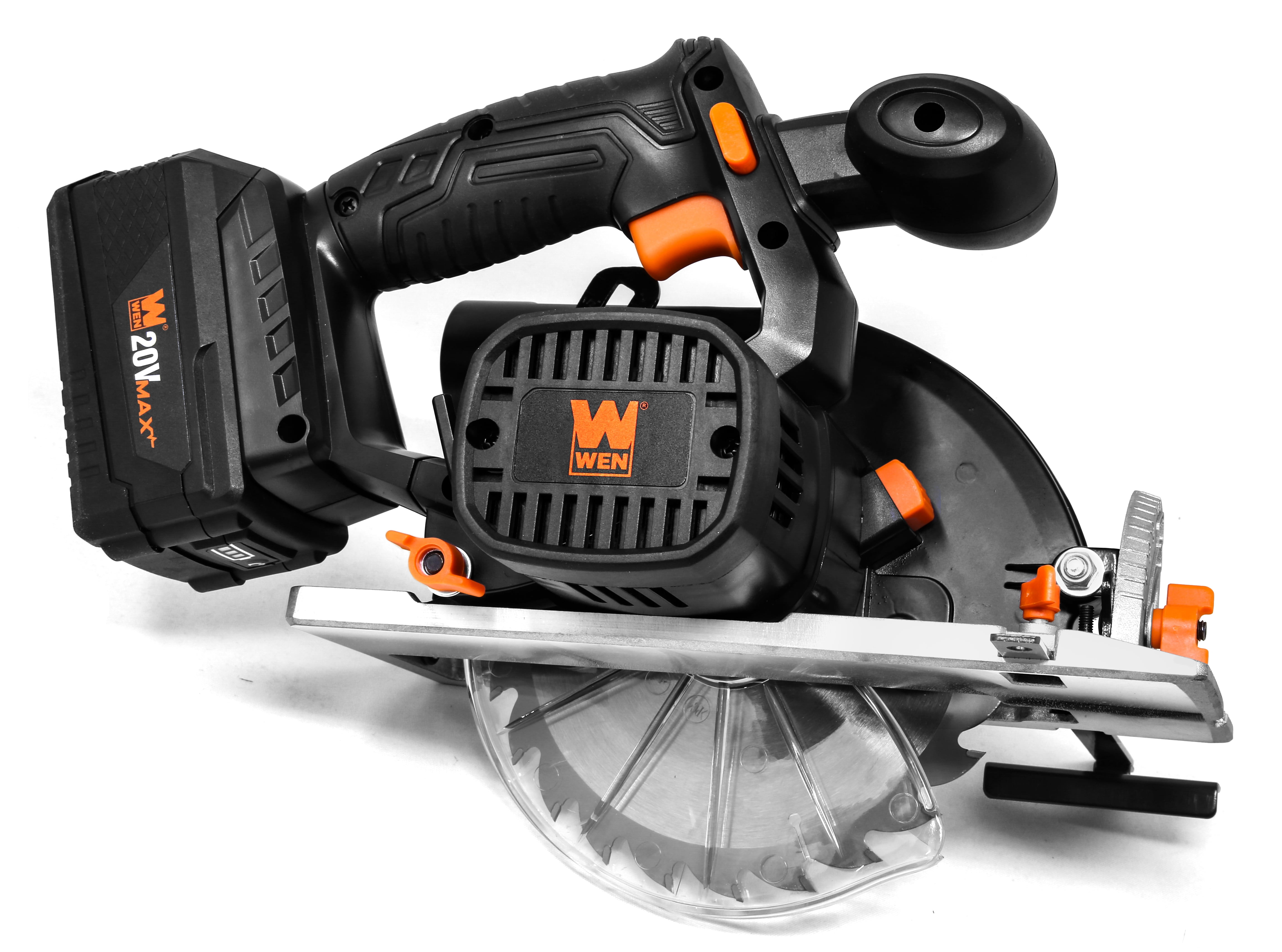WEN 20V Max 6.5-Inch Cordless Circular Saw Kit with 4.0 Ah Lithium-Ion Battery and Charger (Black, 6.5 in) zjygh