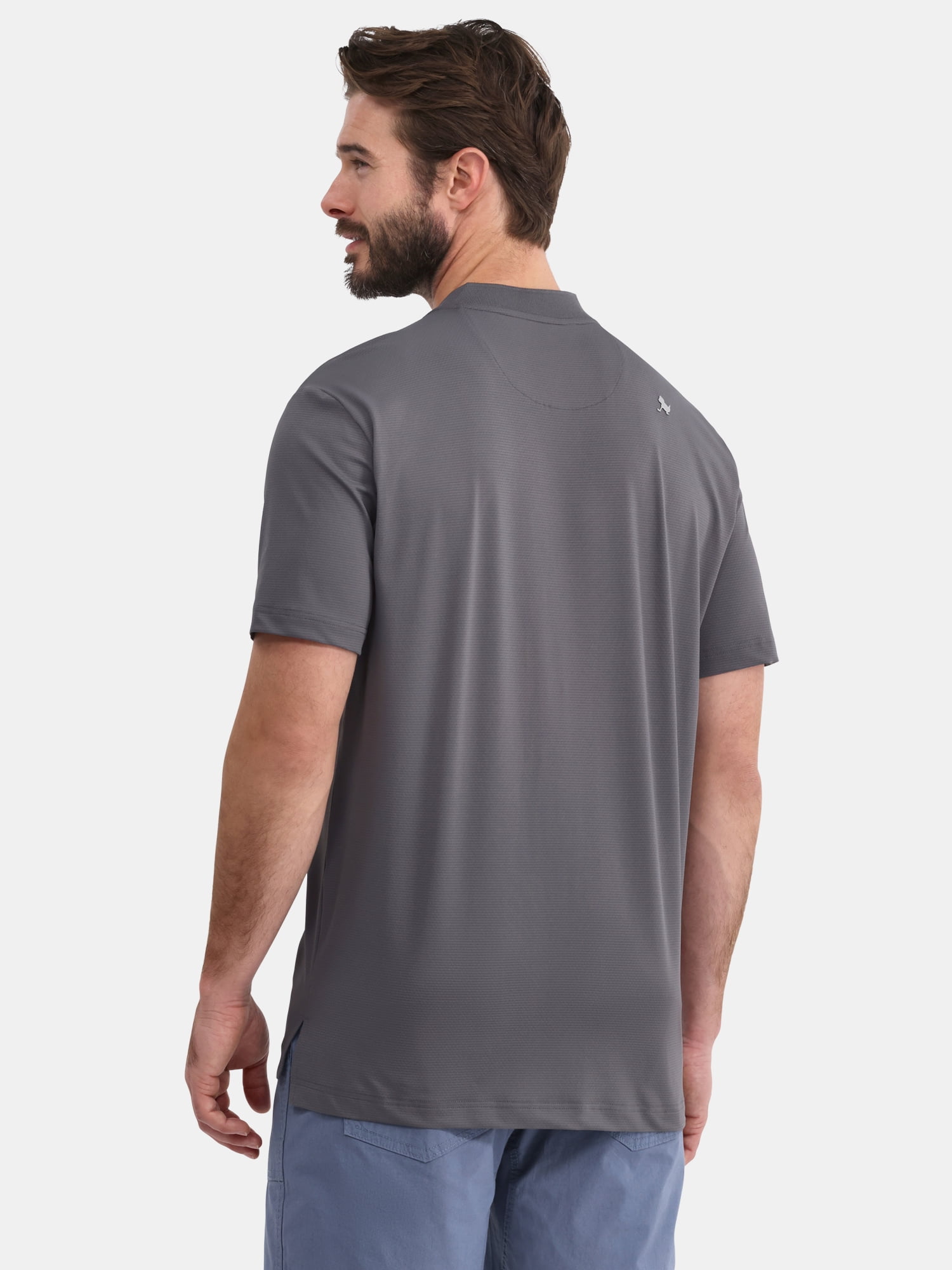 Birdie Bound Men's Henley Golf Shirt Moisture-Wicking Performance Top (Grey, XS) dqjsn