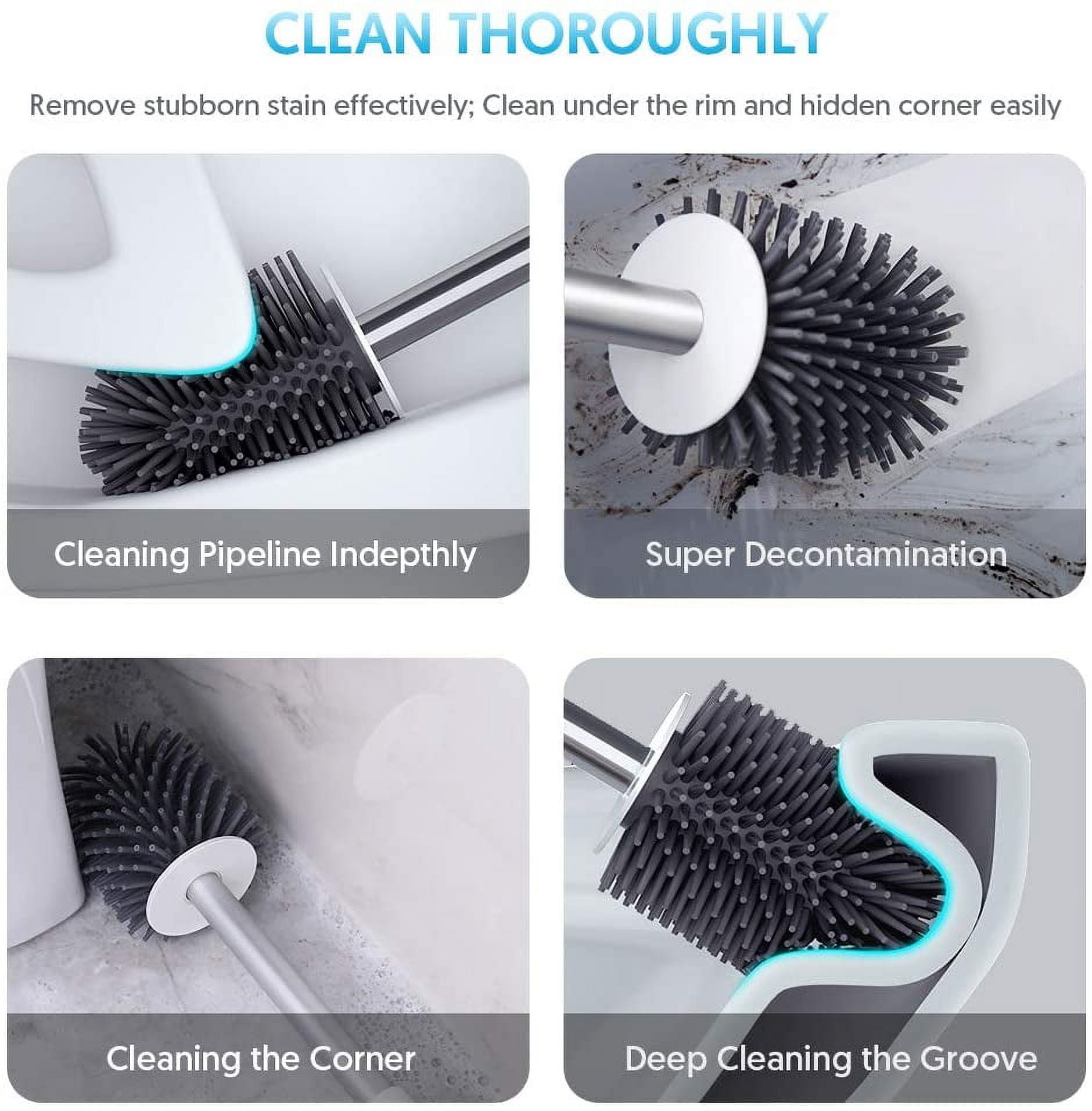 Sugarday Toilet Bowl Brush and Caddy Holder Set with Tweezers (White) cgnqk