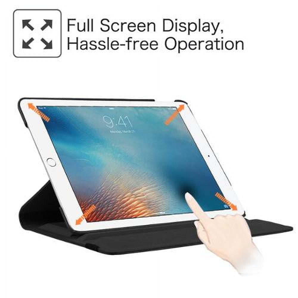 Fintie iPad Pro 9.7 2016 Case 360-Degree Rotating Stand Cover with Auto Sleep Wake (Black, 9.7 in) 0d5ge