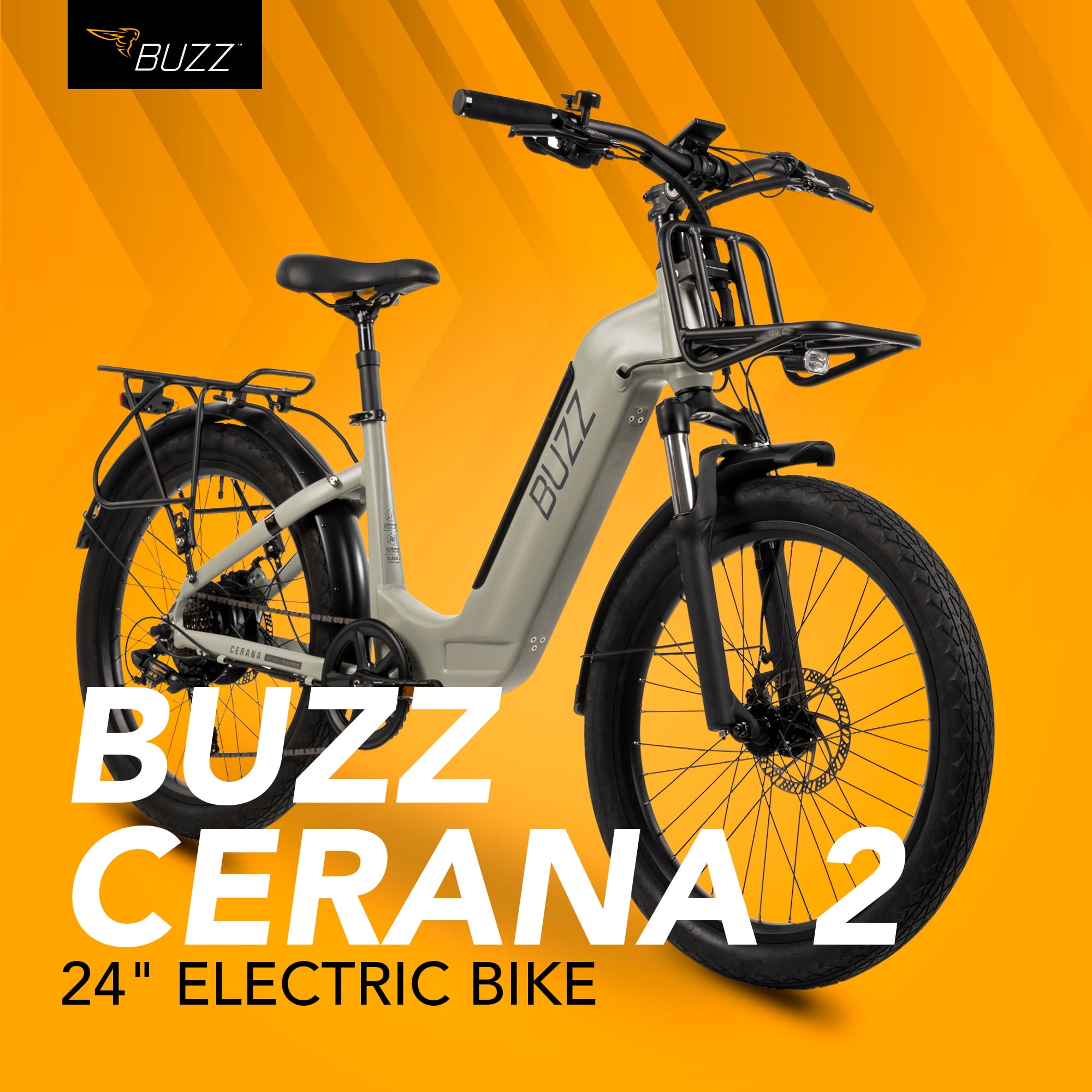Buzz Bicycles Cerana 2 Electric Bike, 500W Motor, Pedal Assist, Moss Green (24 in) x1iki