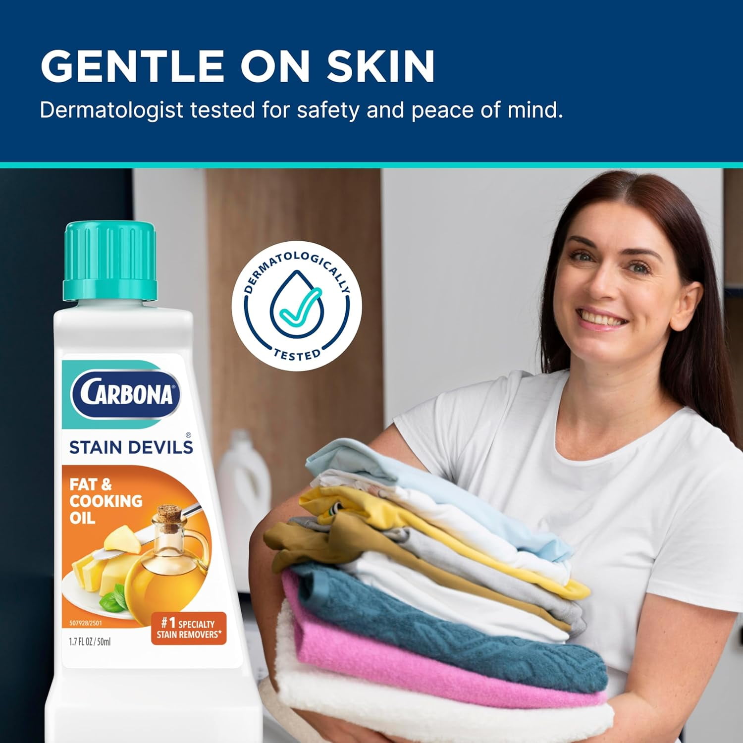 Carbona Stain Devils #5 Fat and Cooking Oil Laundry Stain Remover (Professional Strength, 1.7 fl oz, 3 Pack) 8um9x
