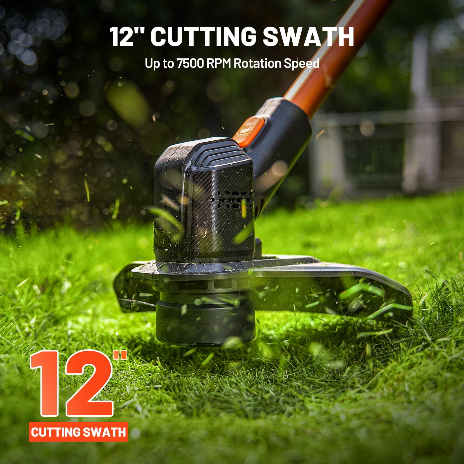 Litheli 20V Cordless String Trimmer and Wheeled Edger, High-Performance Grass Trimmer with 2.0Ah Battery (12 in) wegei