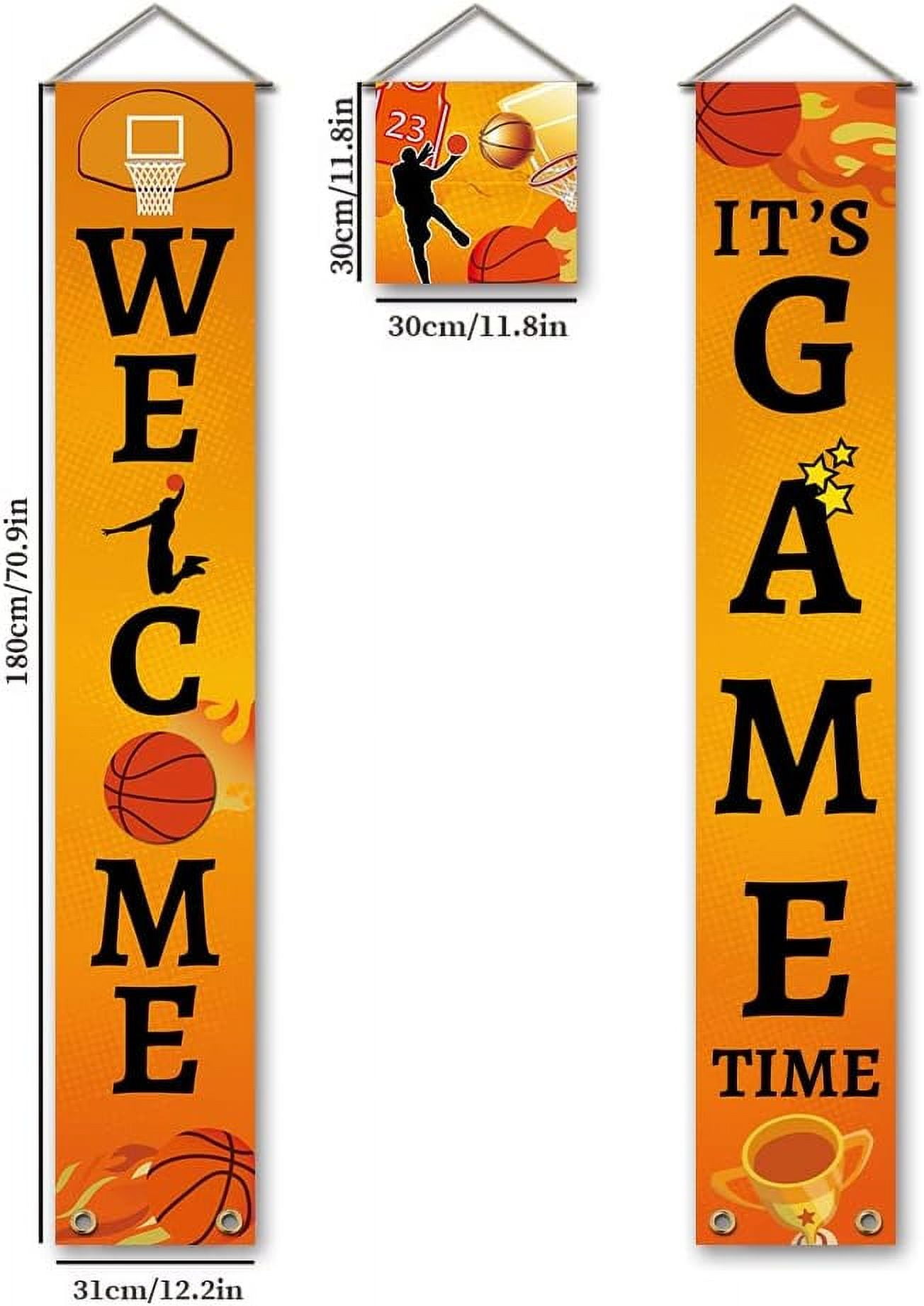 Generic Basketball Welcome Porch Banner Set (Orange, 11.8 in x 70.9 in) fuwjr