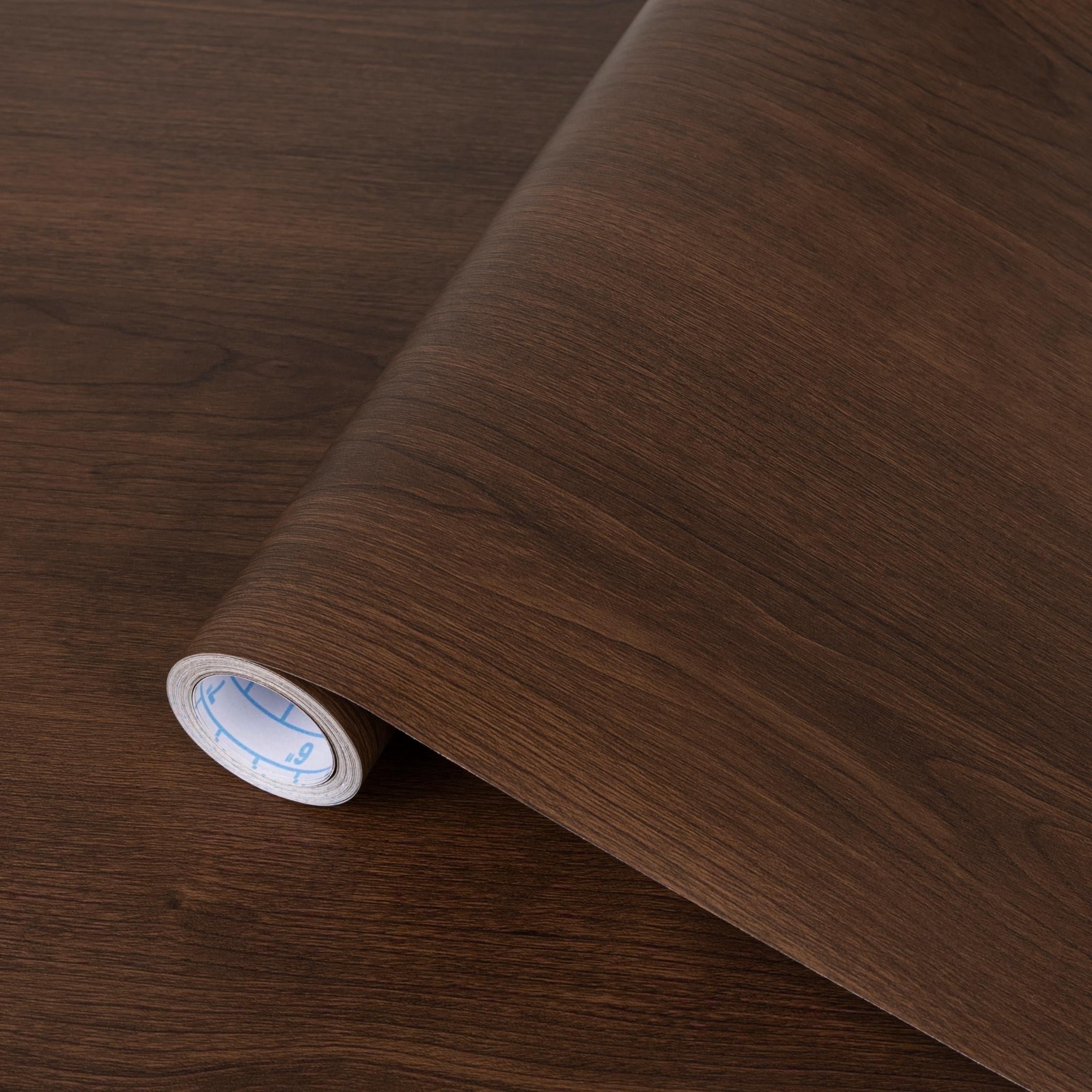 Abyssaly Wood Peel and Stick Wallpaper, Removable Self-Adhesive Vinyl for Furniture and Wall Decor (Brown, 17.7 in x 118 in) mt7gb