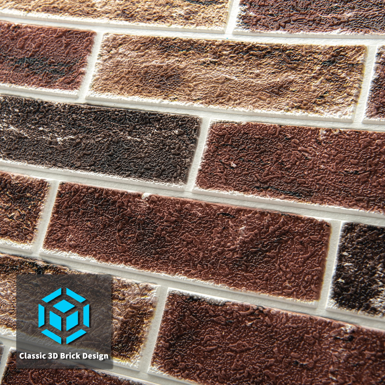 Art3d Peel and Stick 3D Faux Brick Wall Panels (Red Brown, 20-Pack, 105 Sq.Ft) tnqme