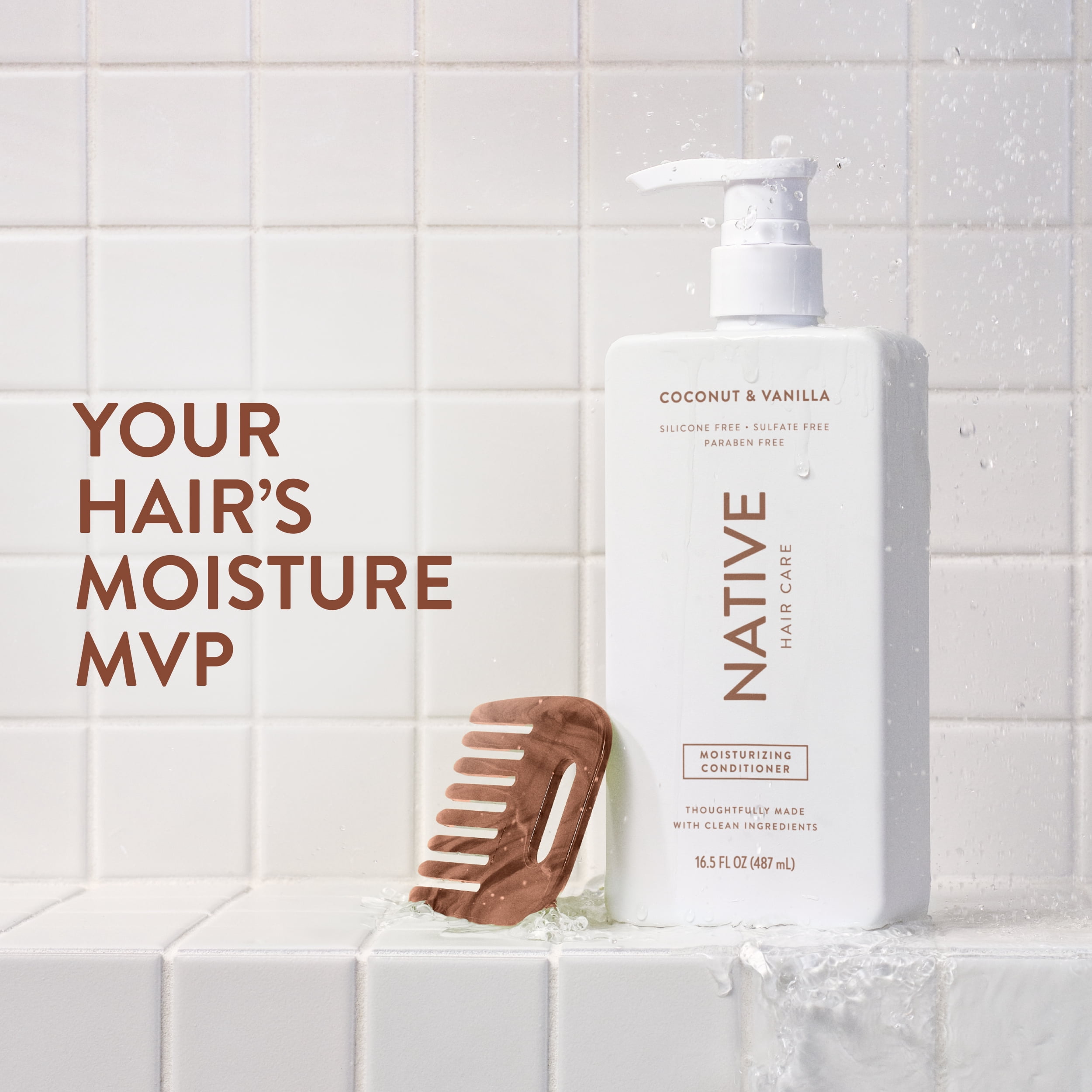 Native Moisturizing Conditioner, Coconut and Vanilla Scent, Hydrating Formula for Shiny Hair (16.5 fl oz) qcmyu