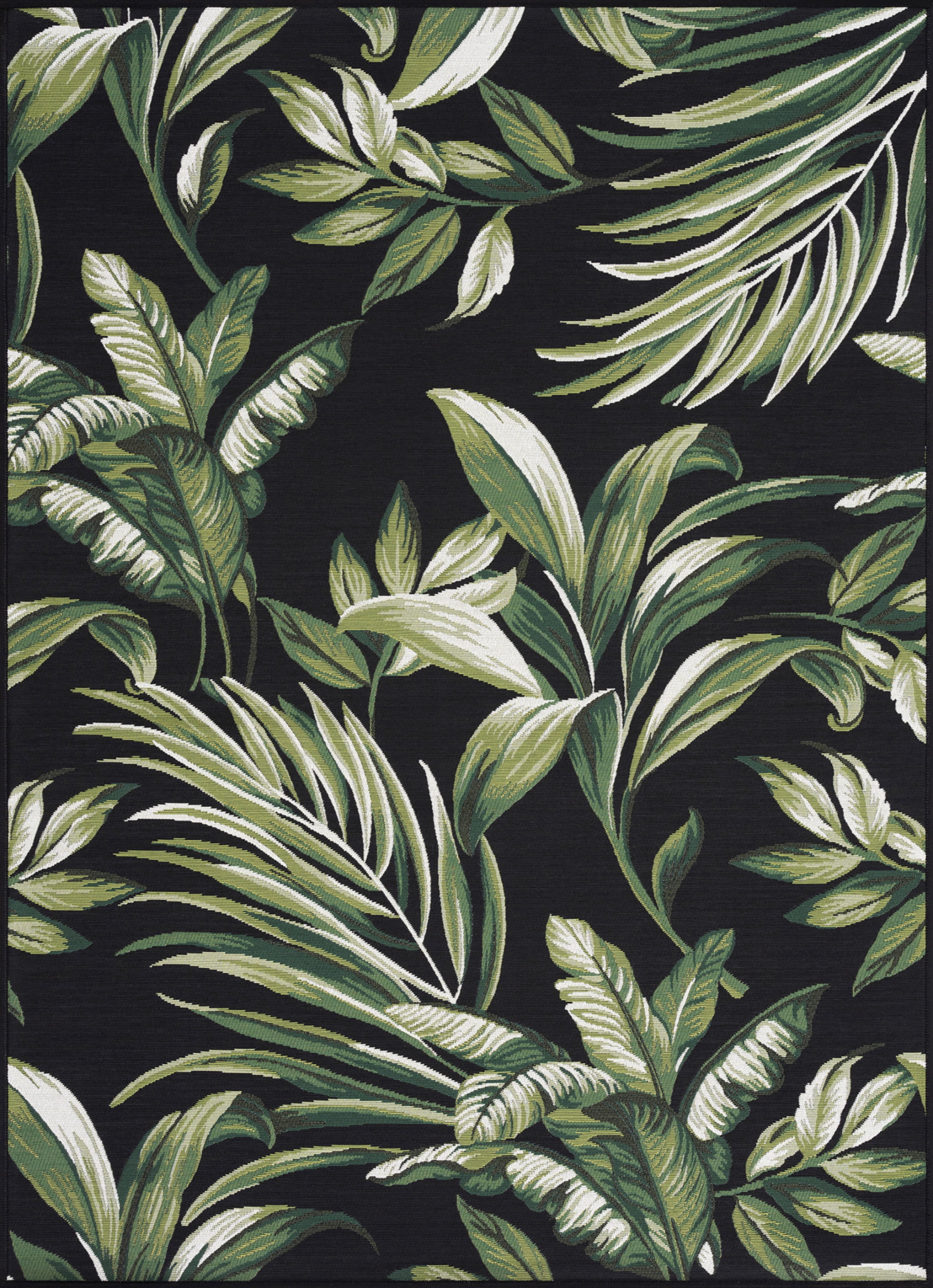 Bliss Rugs Transitional Outdoor Area Rug (Black and Green, 5 ft x 7 ft) zanwh