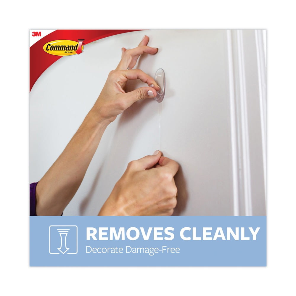 Command Clear Adhesive Hooks and Strips, Damage-Free Hanging for Home and Office (Clear, 50 Hooks and 50 Strips) 5ss4f