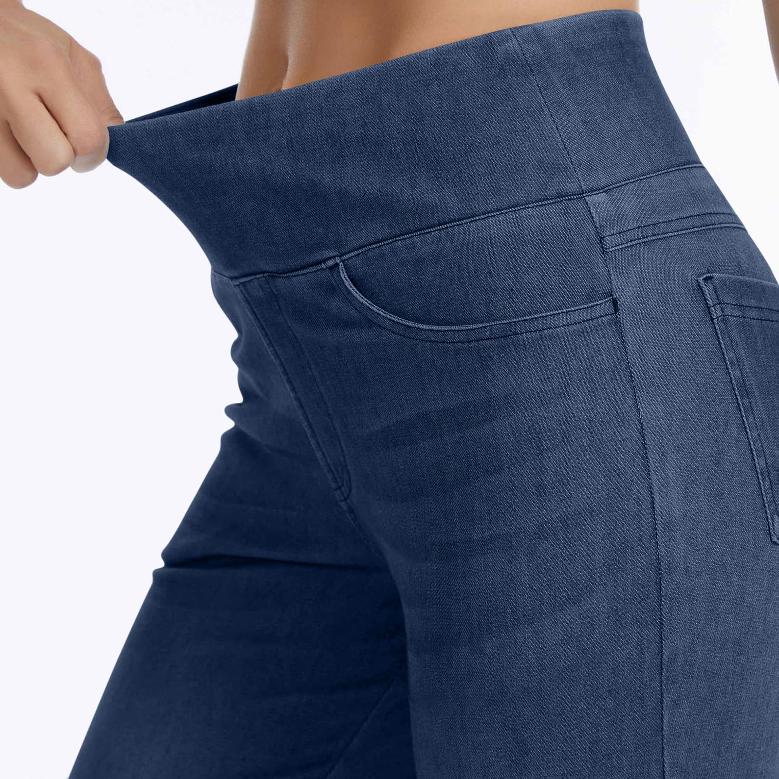 MYAOYI Women High Waist Flare Jeans Stretchy Denim Casual Pants (Blue, S) 8e8ei