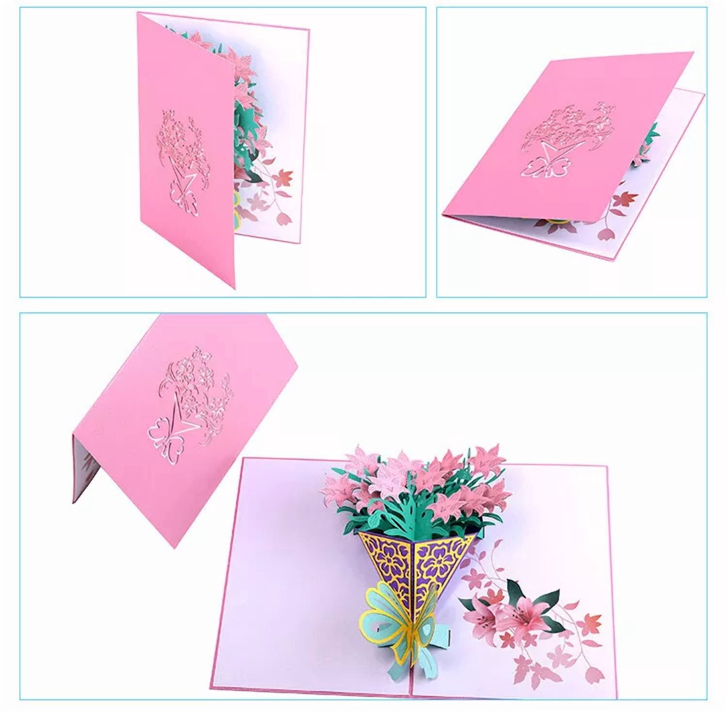 FLINT 3D Pop Up Greeting Card for Birthday Mother's Day Holiday Anniversary (5 in x 7 in) e8m0l