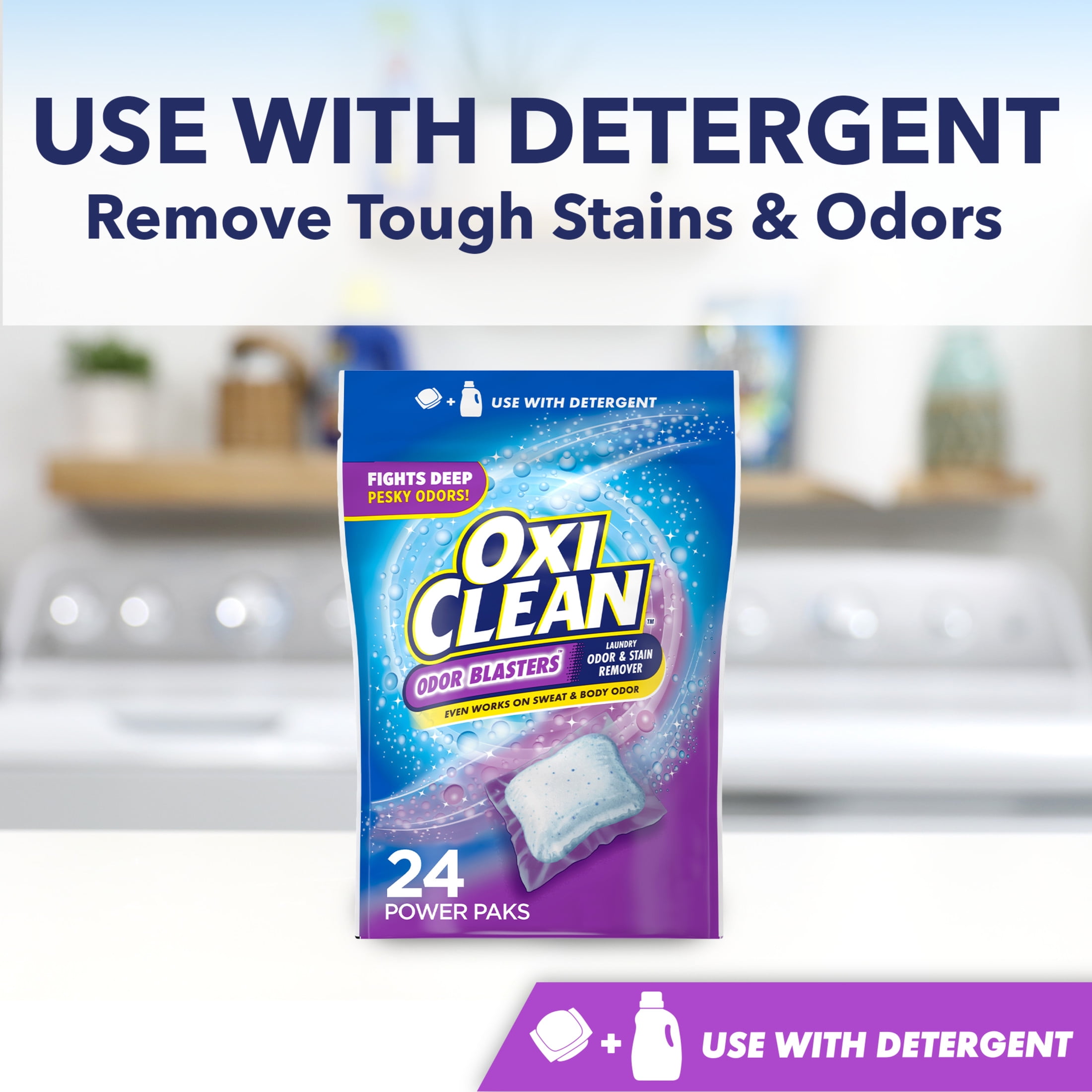 OxiClean Odor Blasters Laundry Stain Remover and Odor Eliminator Power Paks (24 Count) 3xn2p