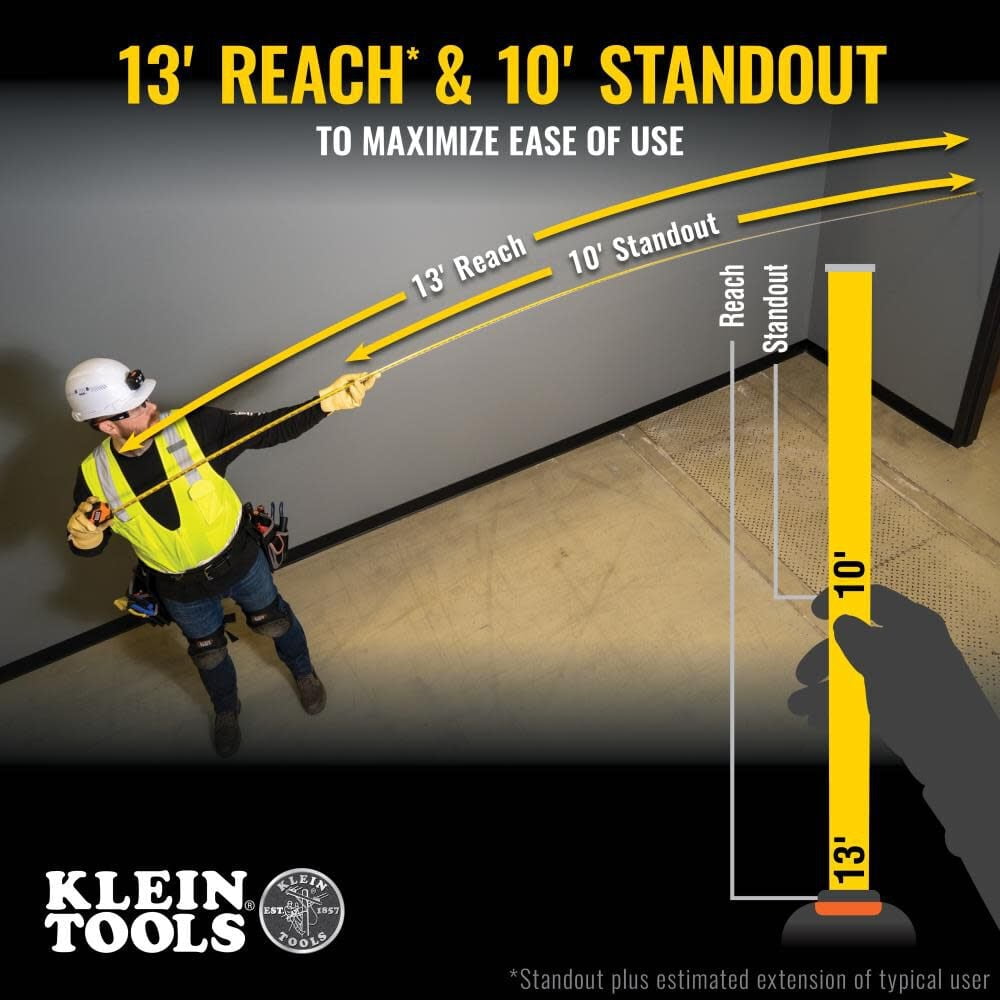 Klein Tools Compact Tape Measure, Heavy-Duty Steel Blade with Finger Brake (25 ft) semda