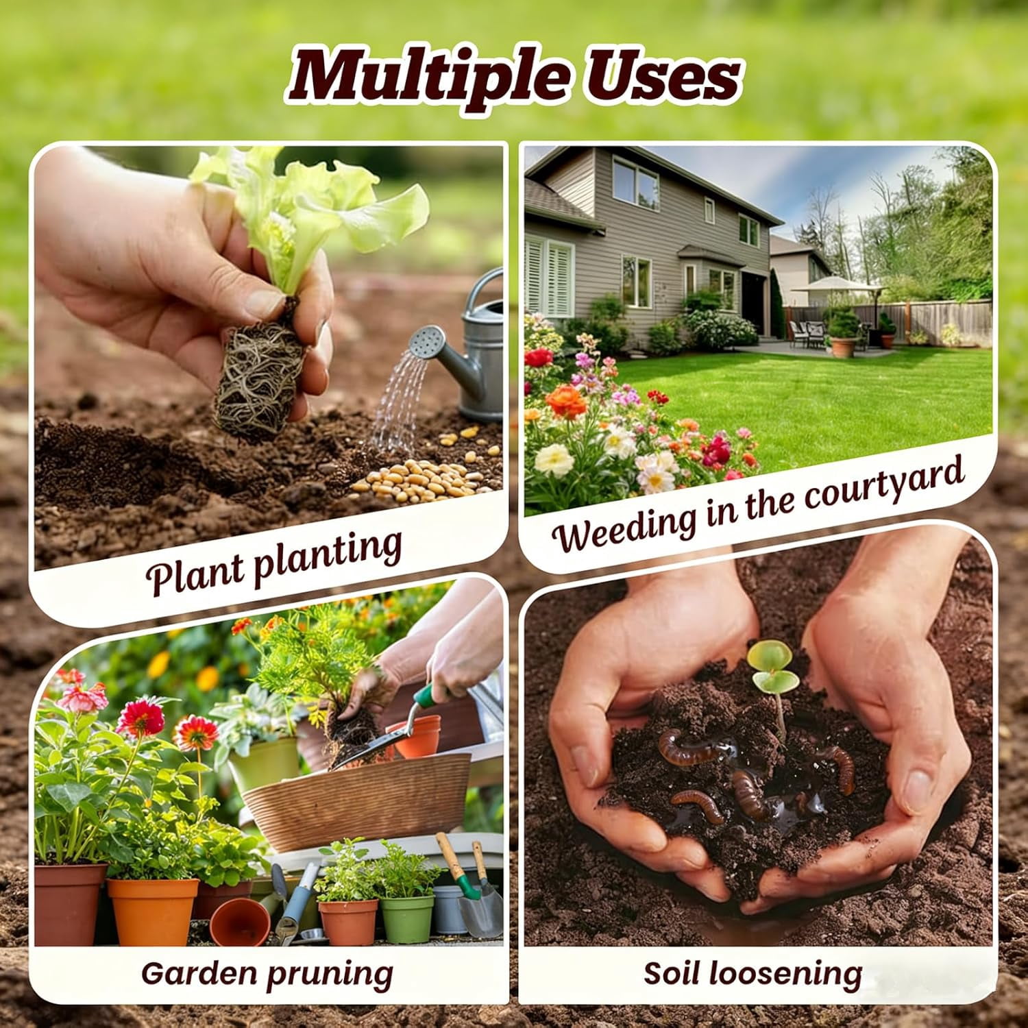 Generic 21V Cordless Mini Tiller Cultivator, Electric Garden Rototiller with Dual Batteries (5 in Width, 5 in Depth) mlw7j