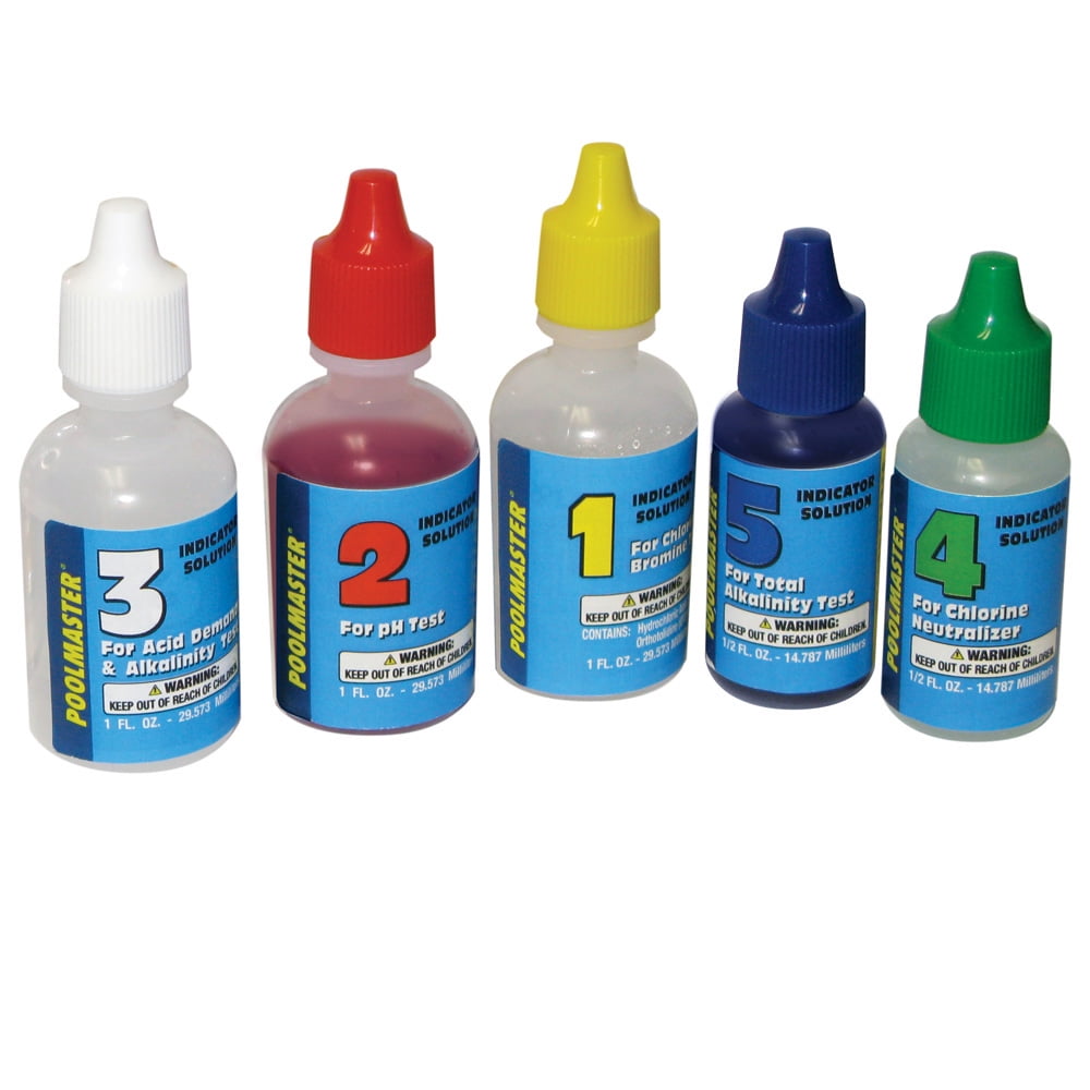 Poolmaster Pool Water Chemistry Test Reagent Set (1-5, 4.5 fl oz) sh0f3
