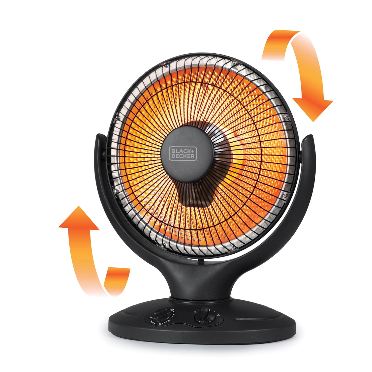 BLACK+DECKER Oscillating Radiant Dish Ceramic Heater (Black, 14 in) ywiil