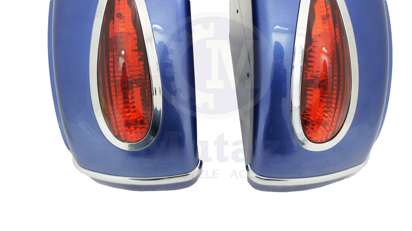 Mutazu MU Universal Motorcycle Hard Saddlebags (Cobalt Blue, Standard Size) 4kebl - Image 2