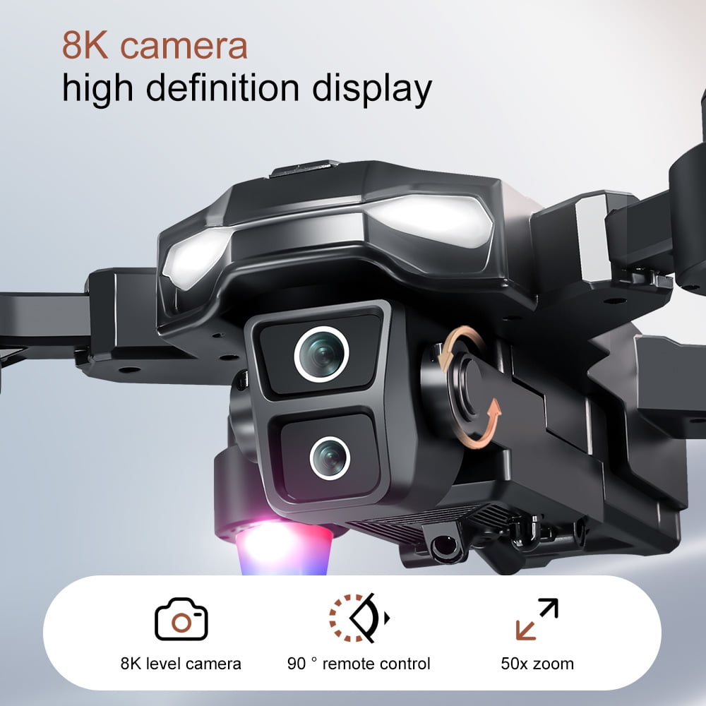 HNZENBW 4K HD Dual Camera Drone with Brushless Motor (Black, Foldable Design) w975r