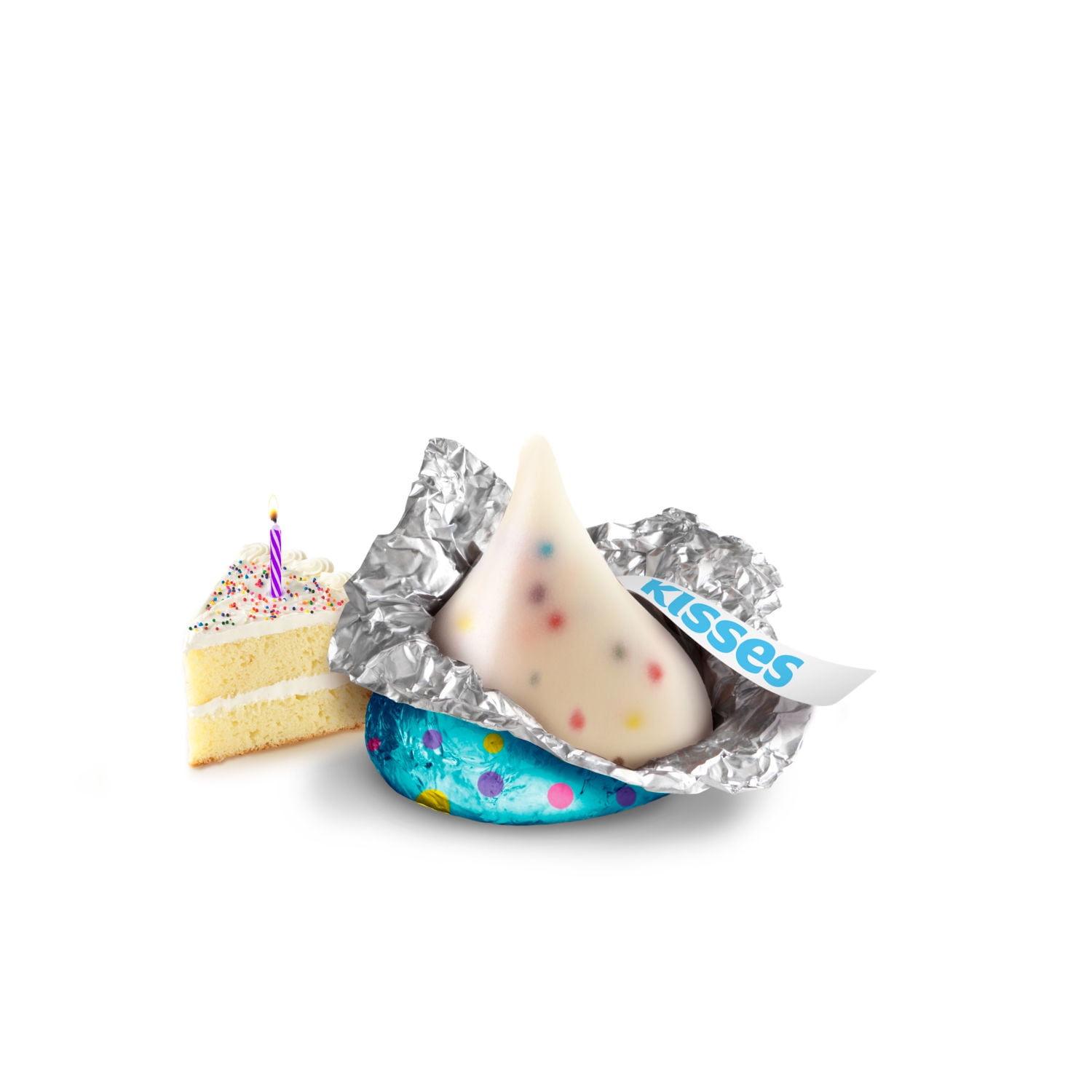 Hershey's Kisses Birthday Cake Flavored Creme Candy with Sprinkles (10 oz) nx11y