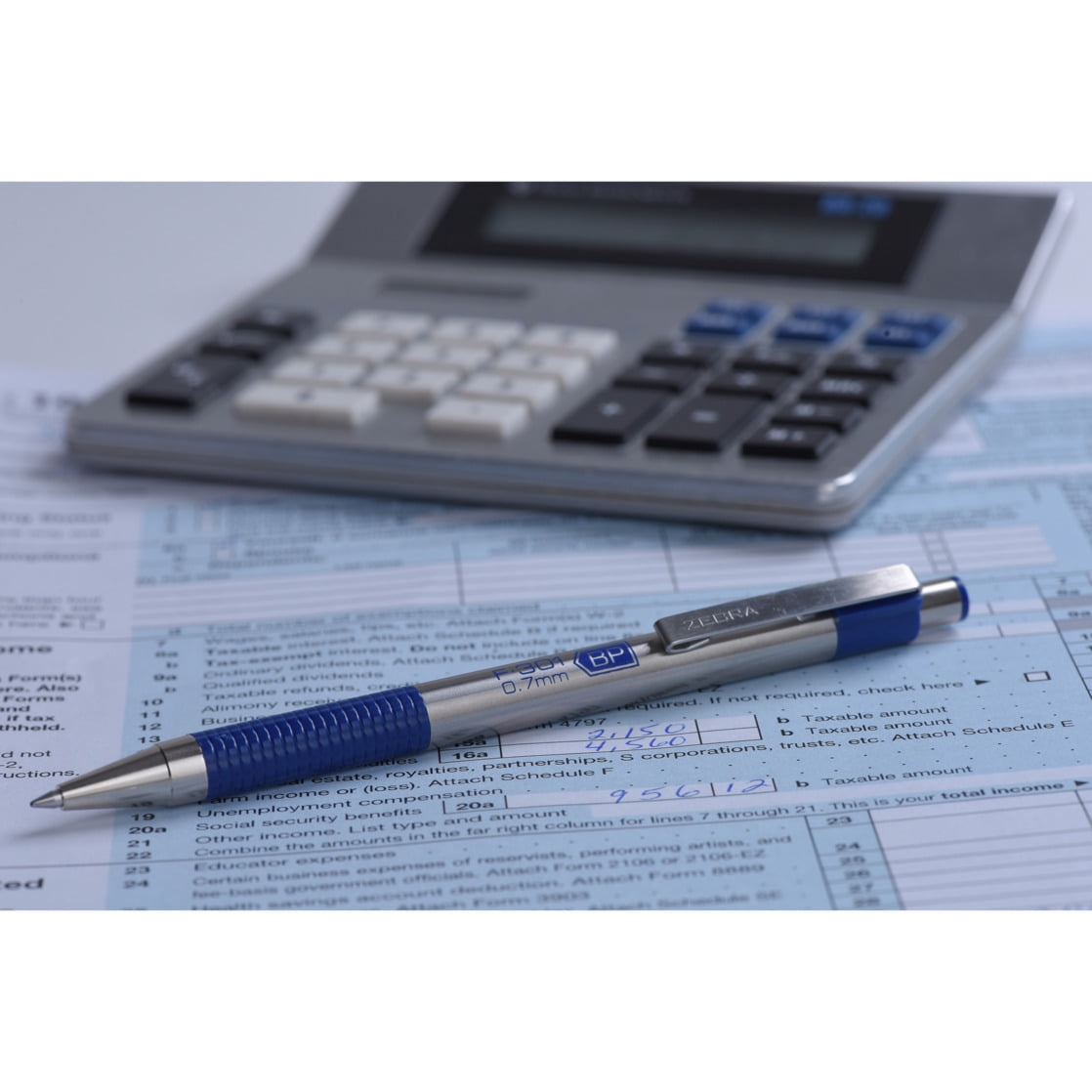 Zebra F-301 Retractable Ballpoint Pen, Stainless Steel Barrel, Fine Point (Blue Ink, 2-Pack) oc4ry