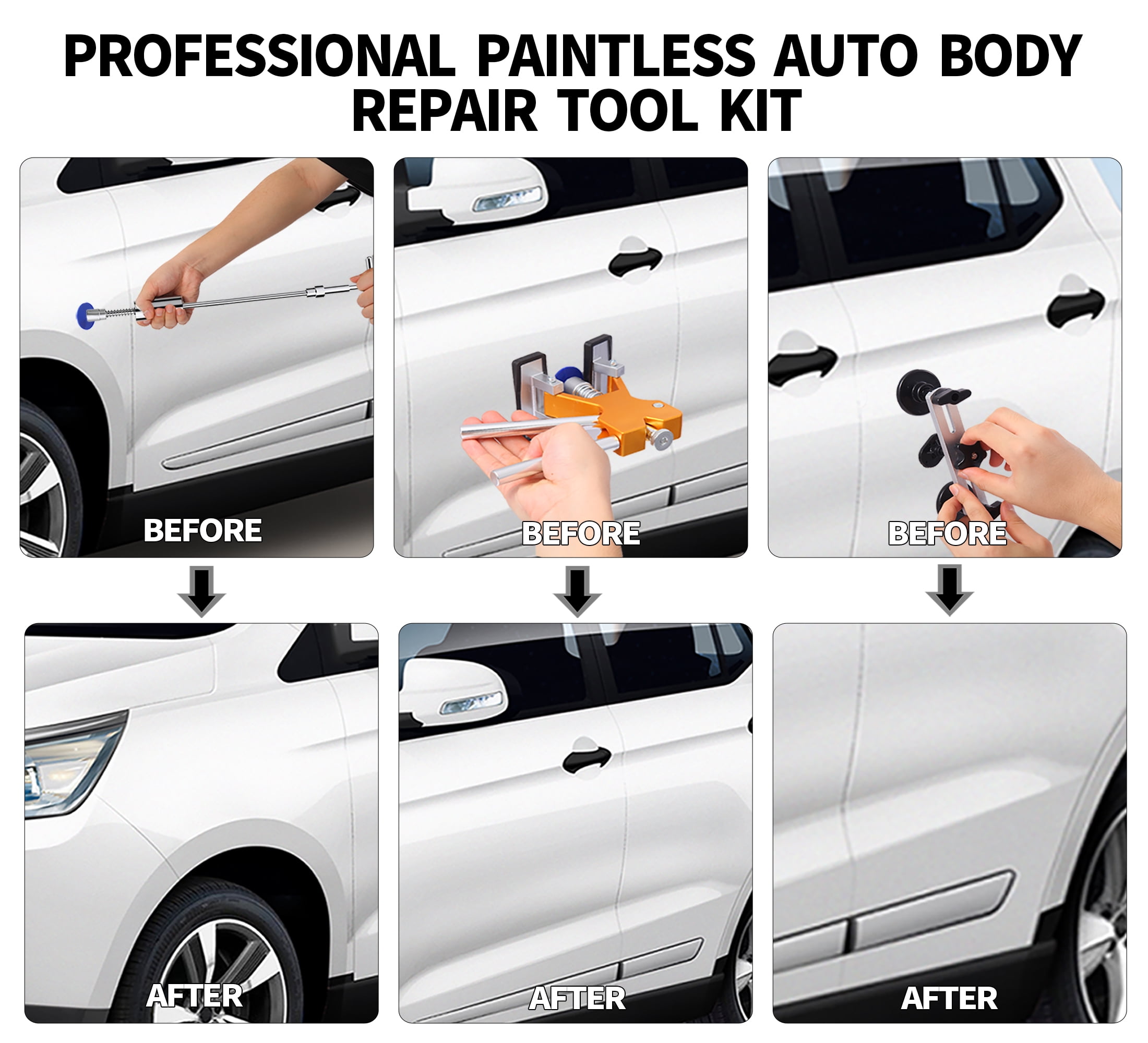 Aiqeek Paintless Auto Dent Repair Kit, Professional Bodywork Removal Tools (81 Pieces) v99nl