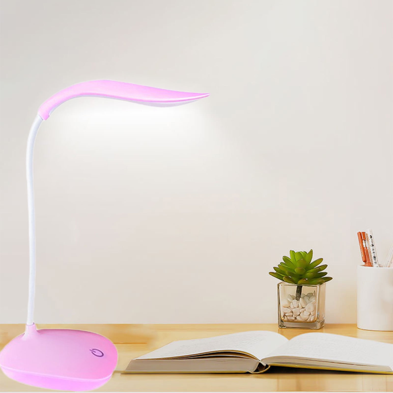Miogawg Cordless LED Desk Lamp, Rechargeable Portable Table Light with Touch Control (Pink, 1 Pack) 5up42