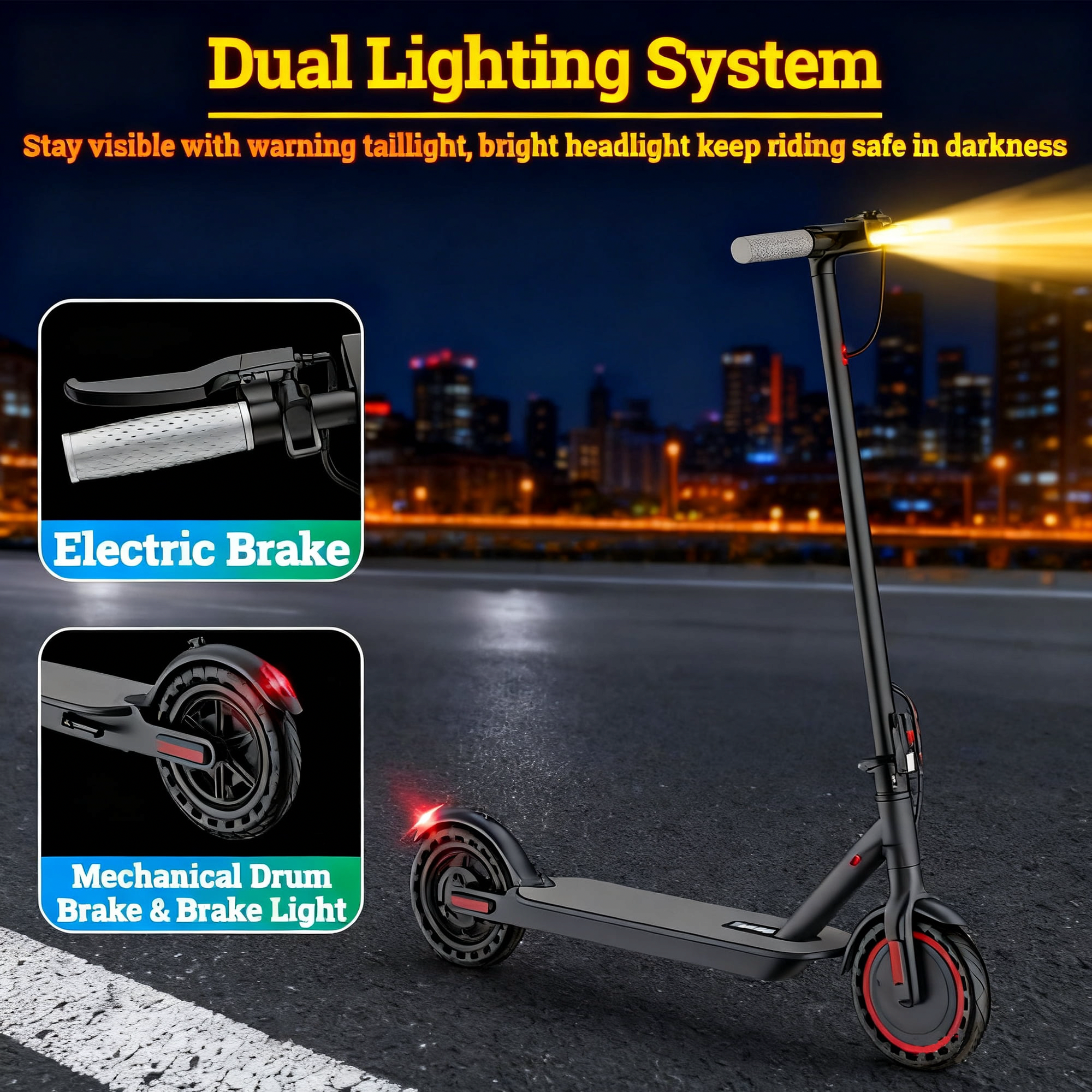 Joyhis J078L Electric Scooter for Adults, Portable Foldable Commuter with App Control and Dual Braking System (Grey, 8.5 in Tires) s46o4