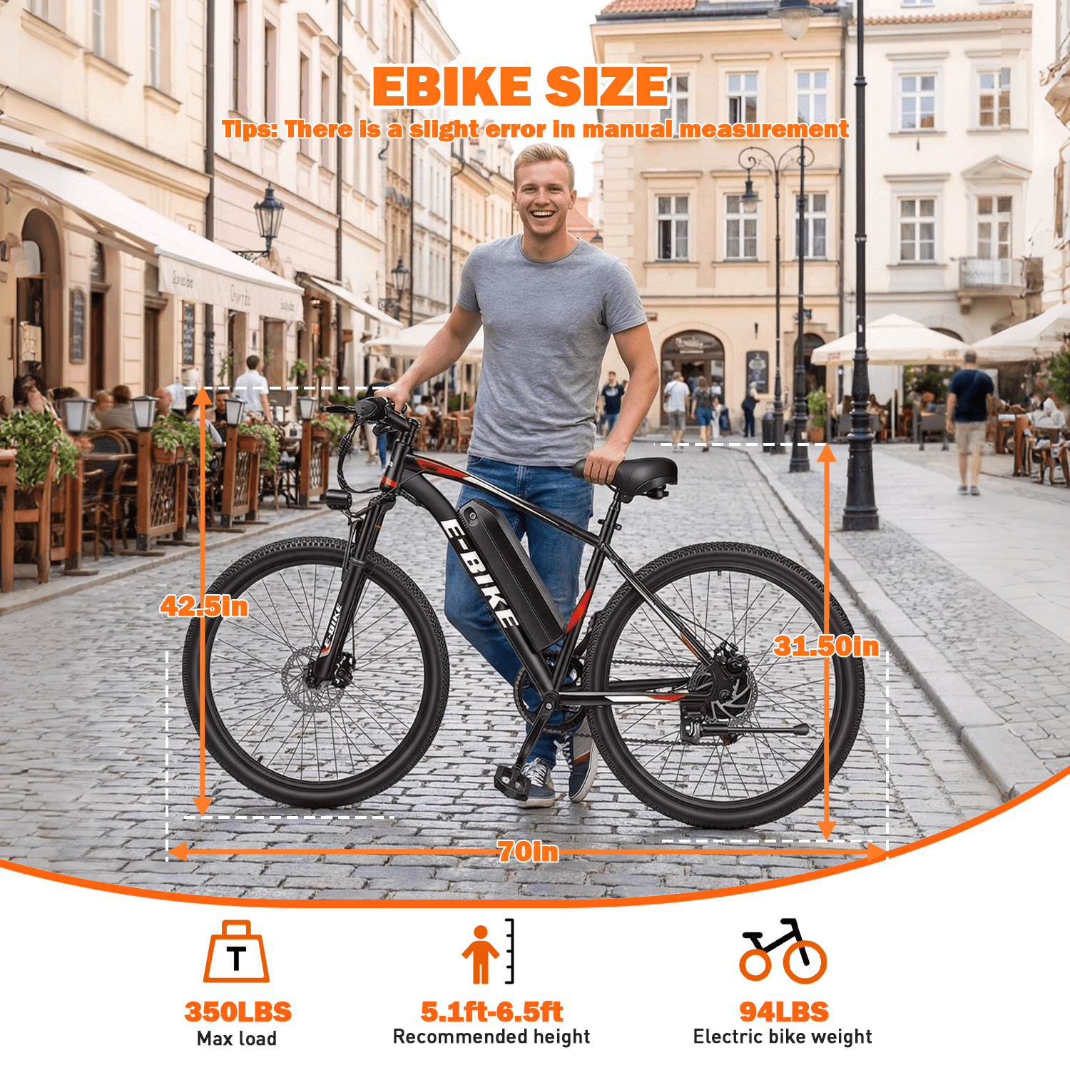 XKJQTA Electric Mountain Bike, 26 in Adult E-Bike with 750W Motor, 576Wh Removable Battery, 7-Speed, Full Suspension (Black, 26 in) tfjm3