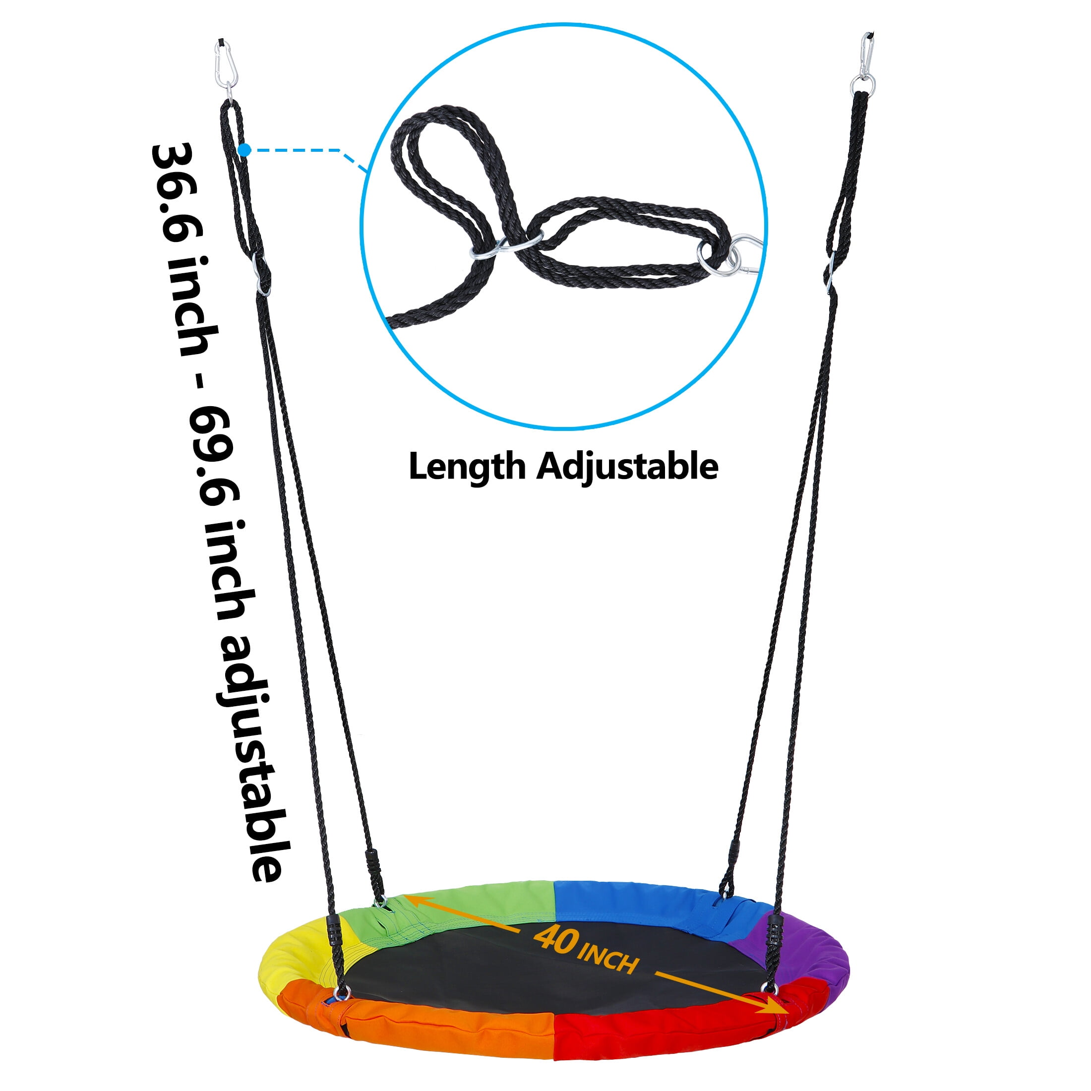 ZenSports Heavy-Duty Outdoor Saucer Swing Set with A-Frame Stand (Blue, 440 lb Capacity) ze0wt