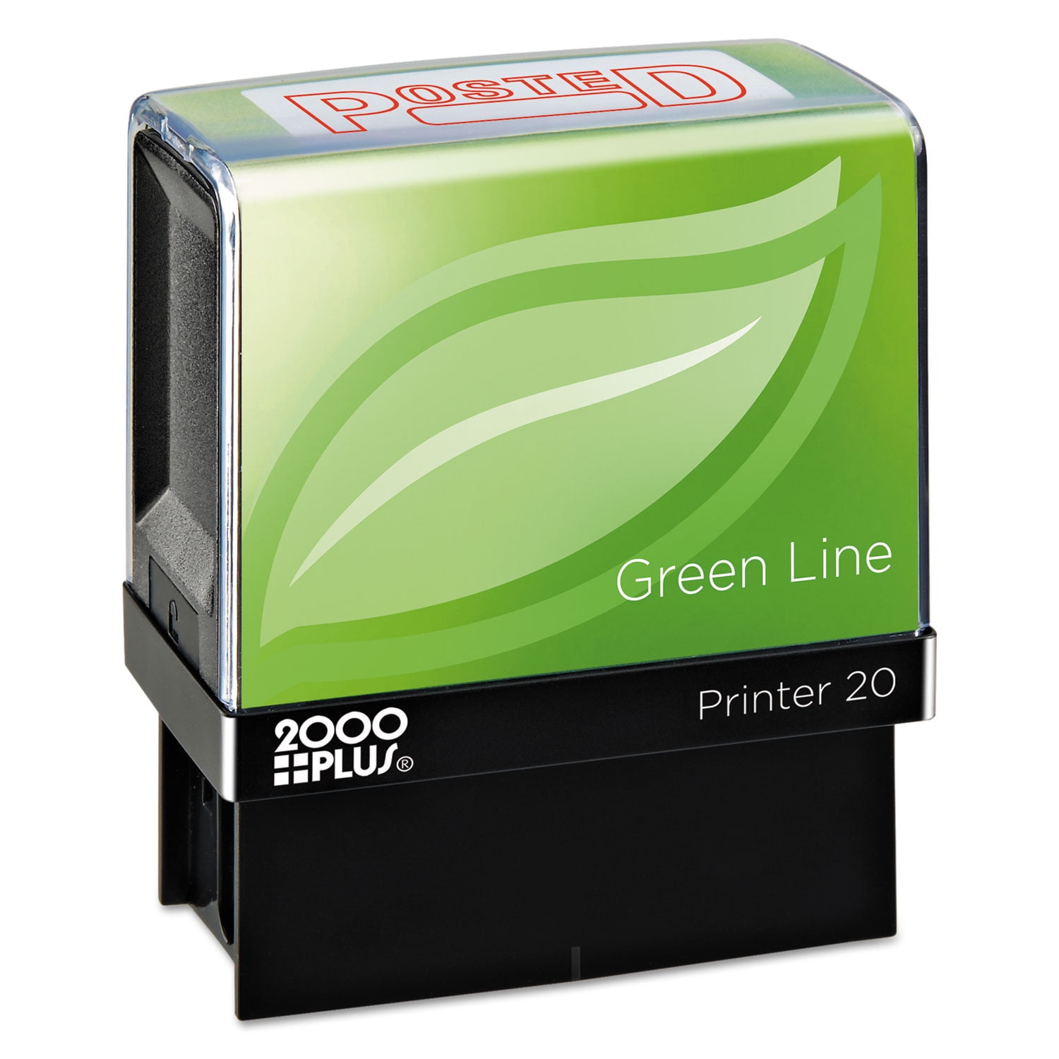2000 Plus Green Line Self-Inking Message Stamp, Posted, Red Ink (1.5 in x 0.56 in) fu9o2