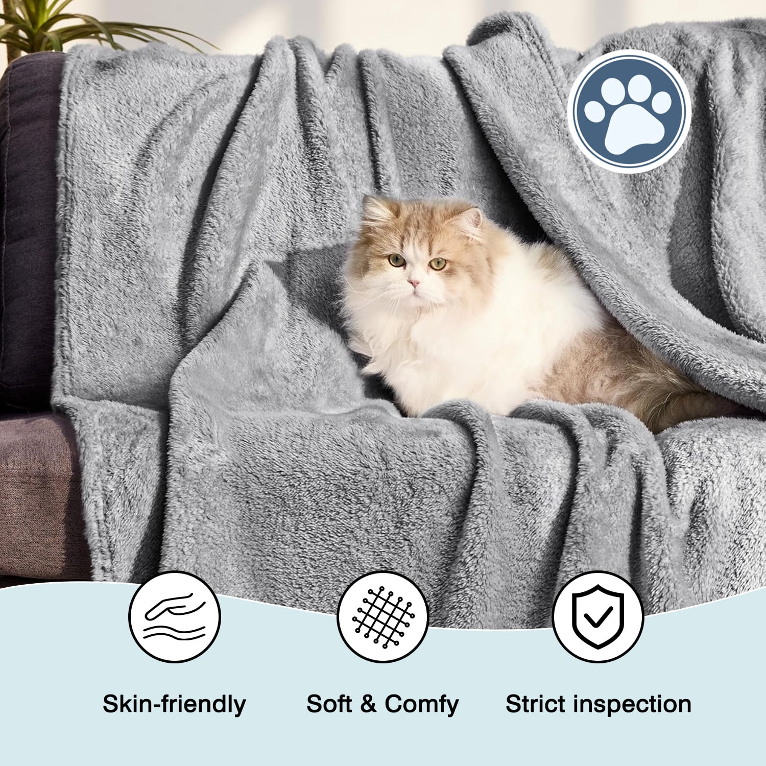 Cshidworld Lightweight Reversible Throw Blanket, Soft Microfiber Plush Bedding for Couch Sofa and Travel (Grey, 50 in x 60 in) 8gfa6