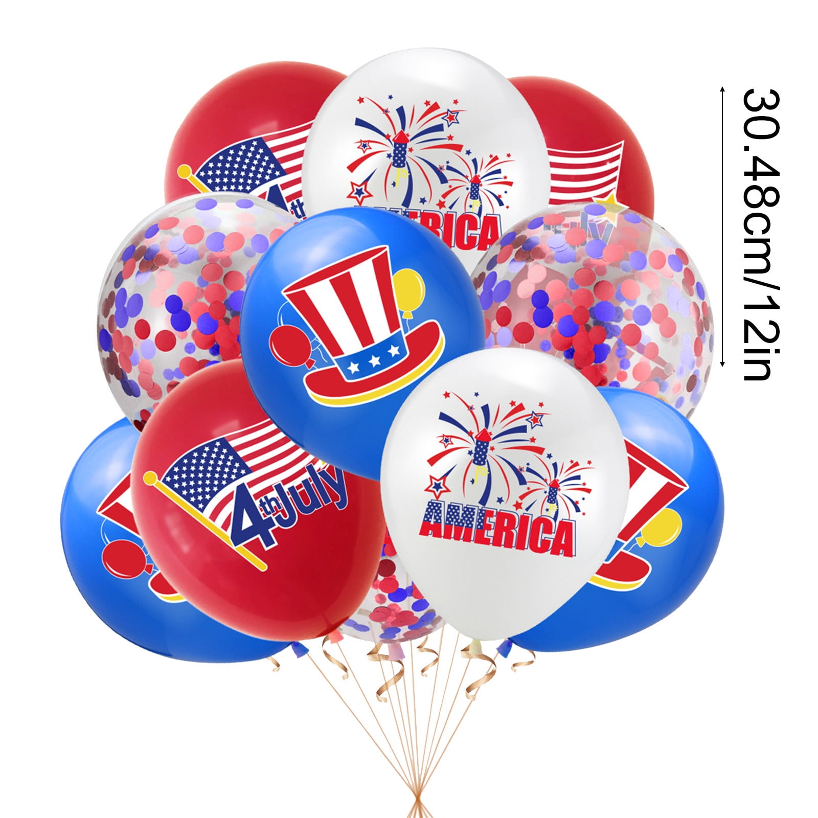 PEIBang Patriotic Balloons for Independence Day Party Decor (Red White and Blue, 10 Pieces) 0c1wh