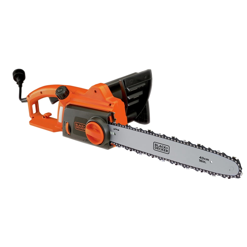 BLACK+DECKER 16 in 12 Amp Corded Electric Chainsaw with Tool-Free Tensioning (Black, 10 lb) udko7
