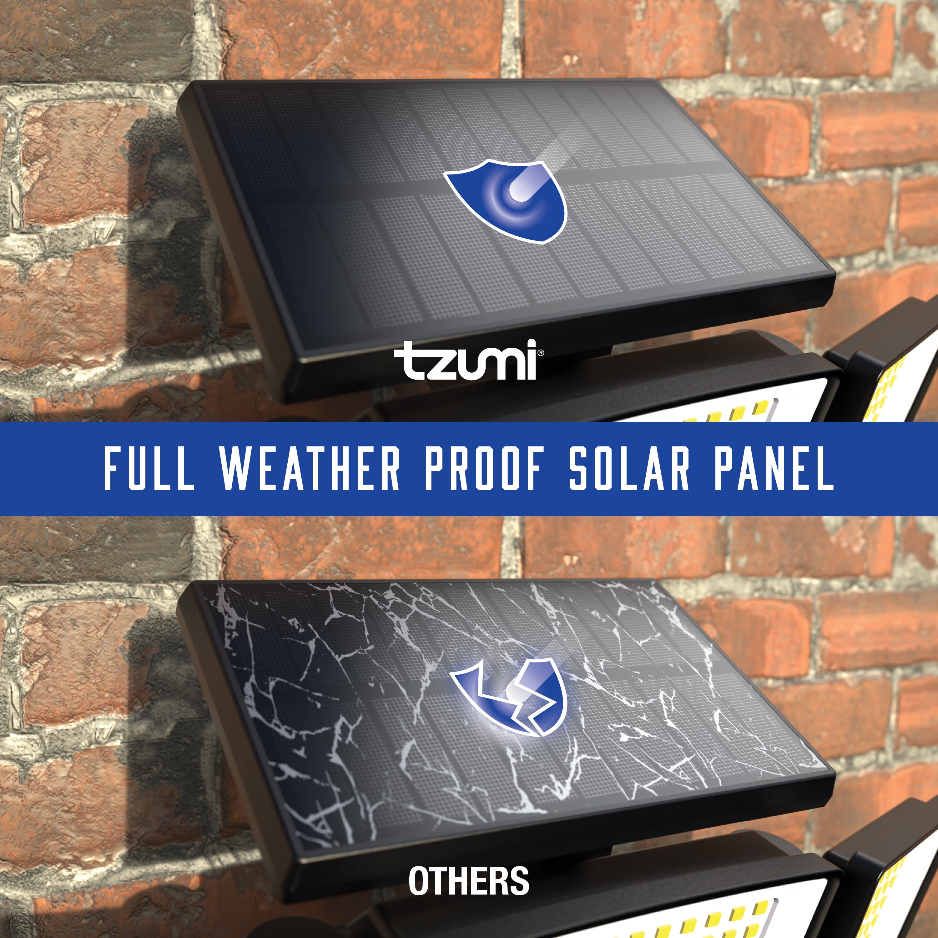 Tzumi Solar Motion Sensor Outdoor Flood Lights with Wireless Remote (Black, 2-Pack, 11 x 4.8 x 5 in) yt1q8