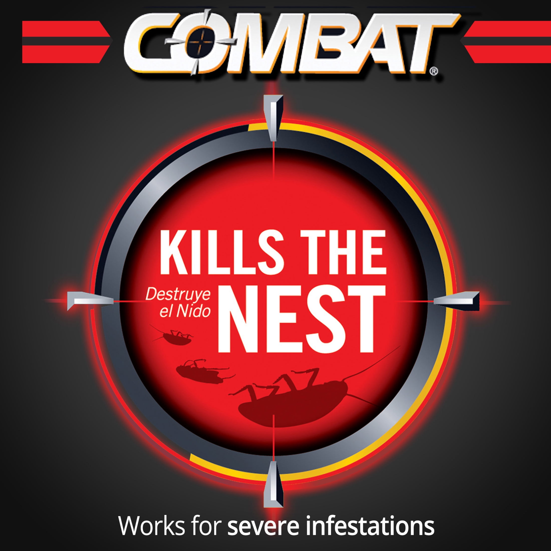 Combat Roach Killing Bait Stations for Small and Large Roaches (12 Count, 10 Pack) xvu9d