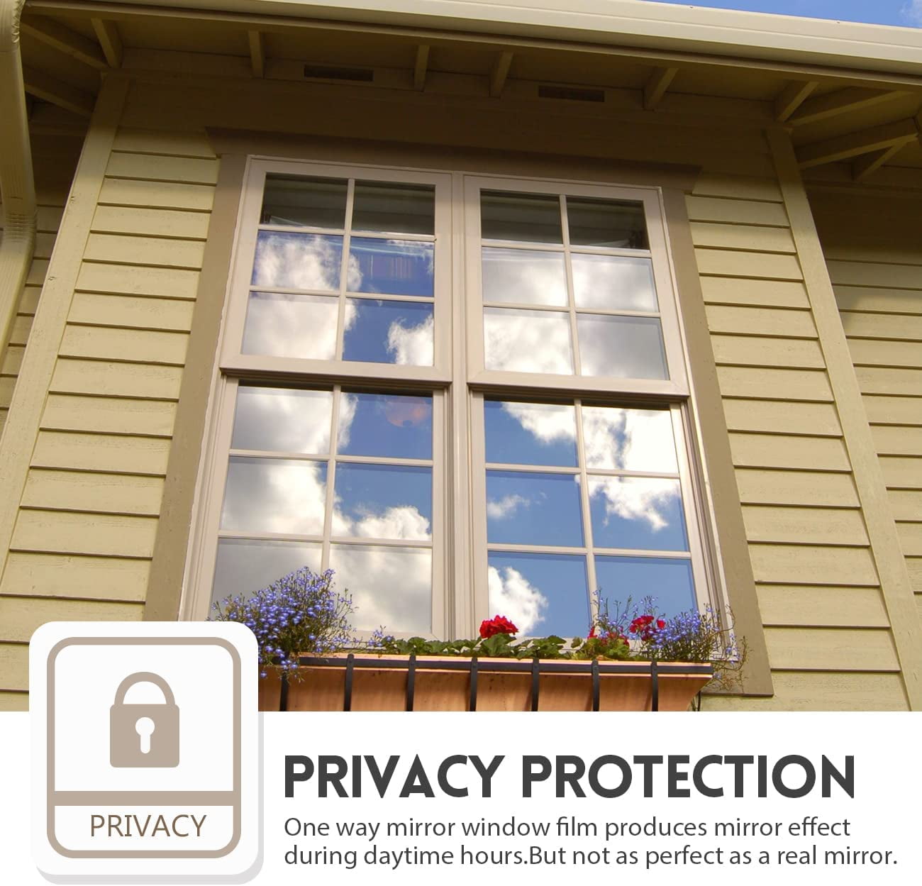 BSHAPPLUS One Way Window Film, Heat Control Privacy Tint for Home and Office (Silver, 23.6 in x 78.7 in) ou2gk