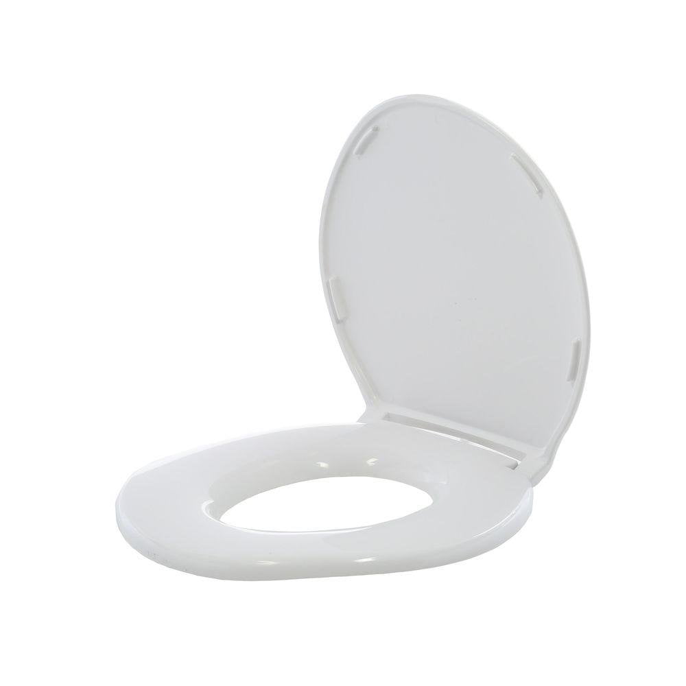 Big John Products Oversized Toilet Seat with Cover (White, 19 in x 19 in) 26isv