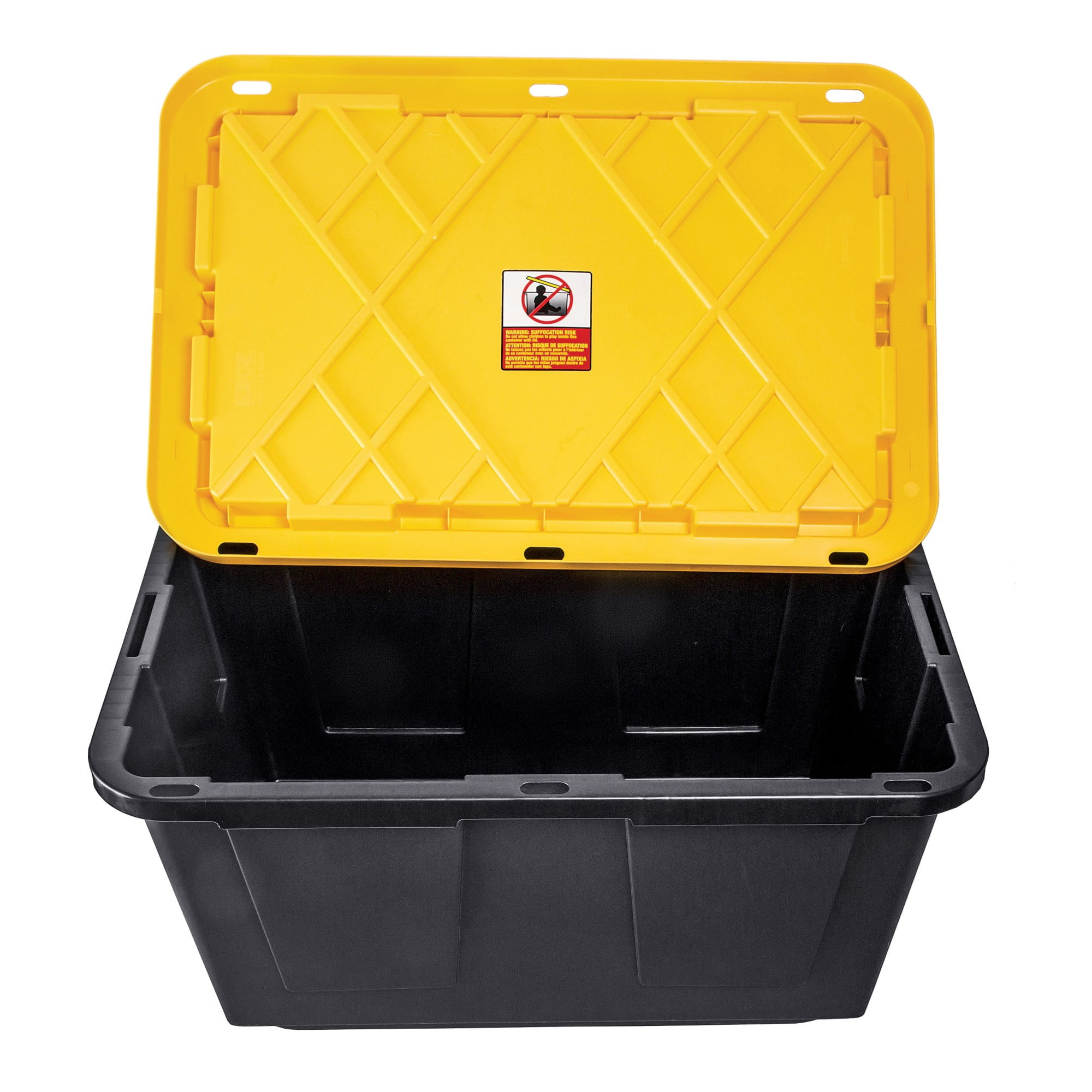 Greenmade Heavy-Duty Plastic Storage Boxes with Lids (Black, 27 Gallon, 4 Pack) eznr2