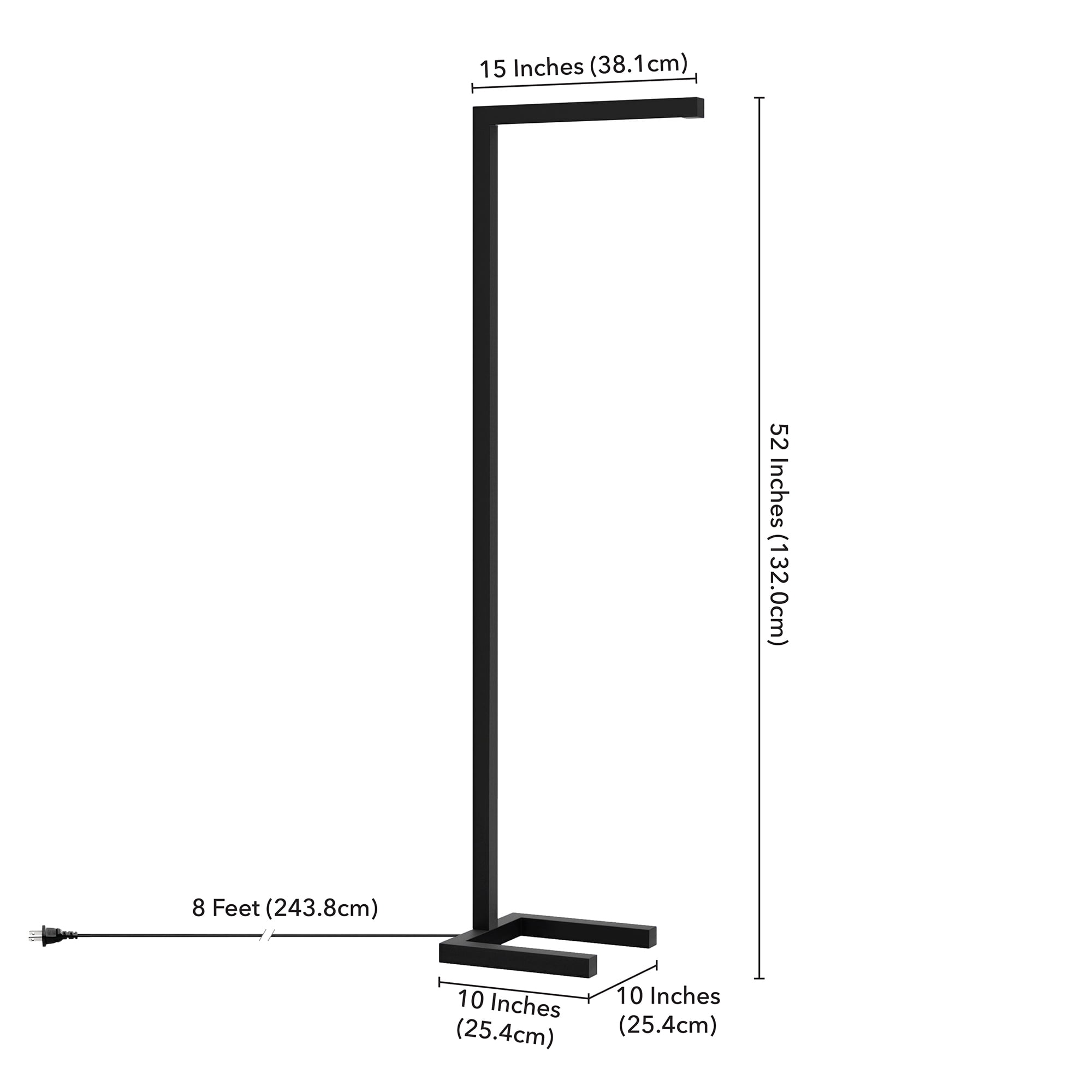Evelyn&Zoe Malin Modern Metal Floor Lamp with Blackened Bronze Rectangle Shade (52 in) a32x4
