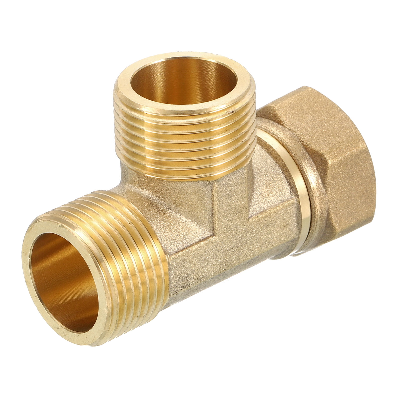 Uxcell Brass Tee Swivel Pipe Fitting, 3-Way T-Connector, Female x Male x Male (3/4 in) krdkc