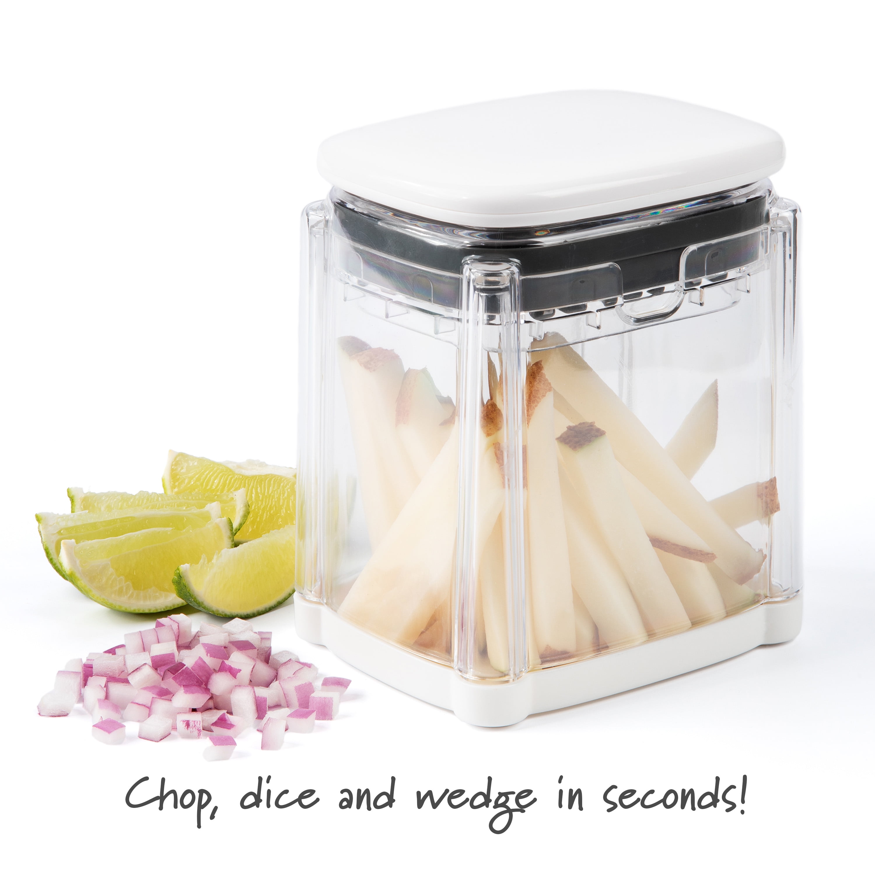Prep Solutions 3-in-1 Deluxe French Fry Cutter with Interchangeable Blades (3.75 in x 4.75 in x 5.80 in) xnyl0