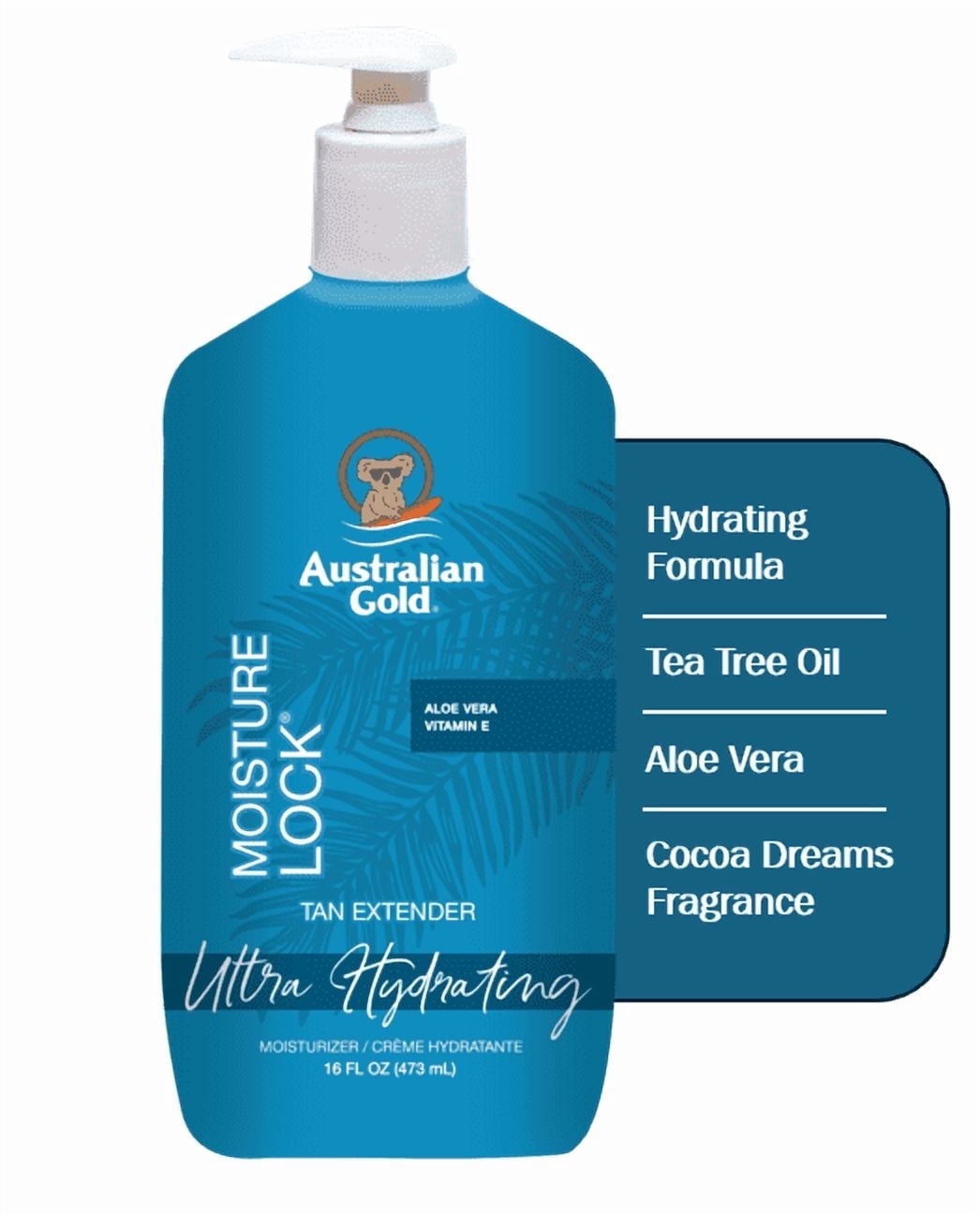 Australian Gold Moisture Lock Hydrating Tan Extender with Tea Tree Oil and Aloe Vera (Gold, 16 fl oz) vvvn2