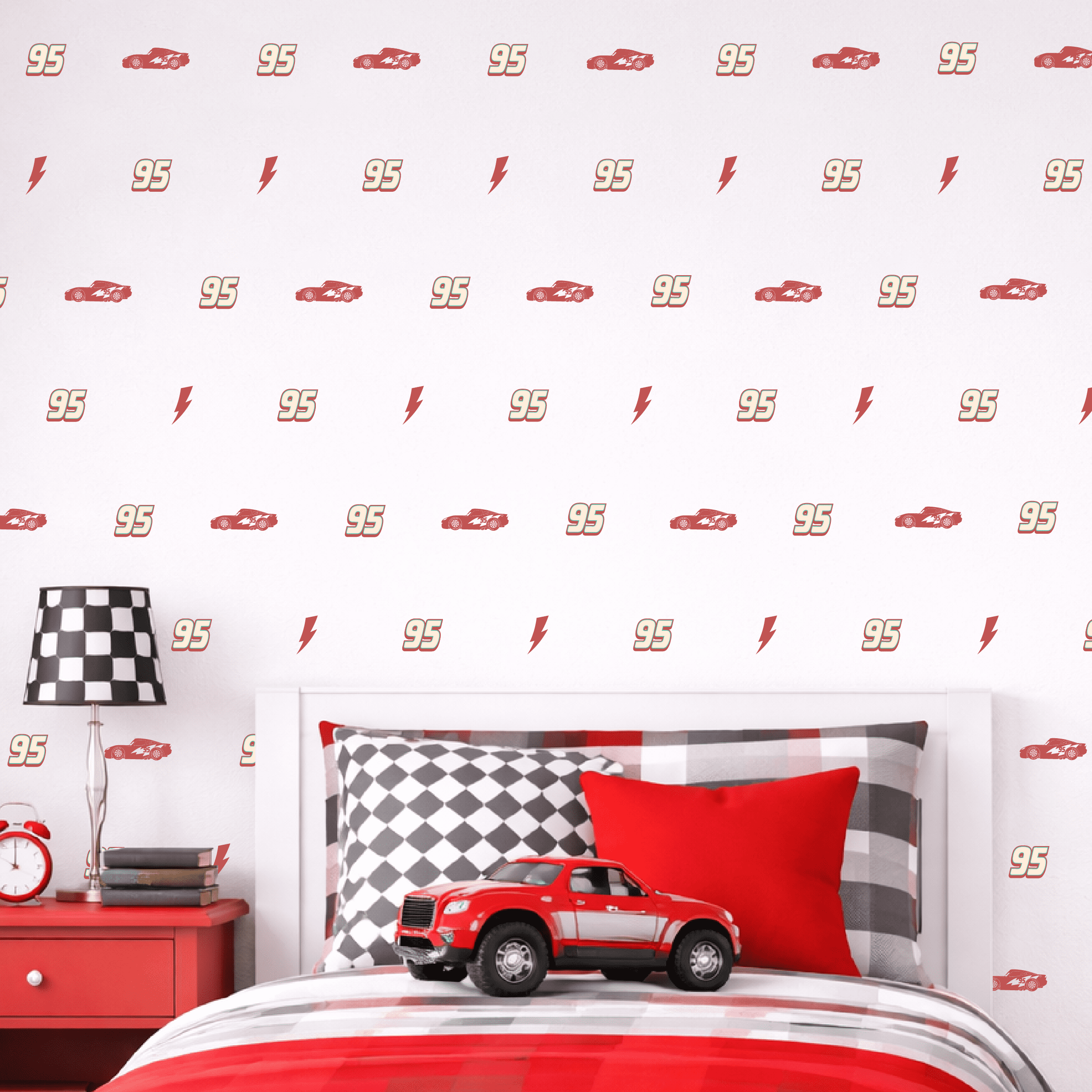 Wall Palz Disney Pixar Cars Wall Decals Peel and Stick Room Decor (Red, 76 Count) 9jrw2
