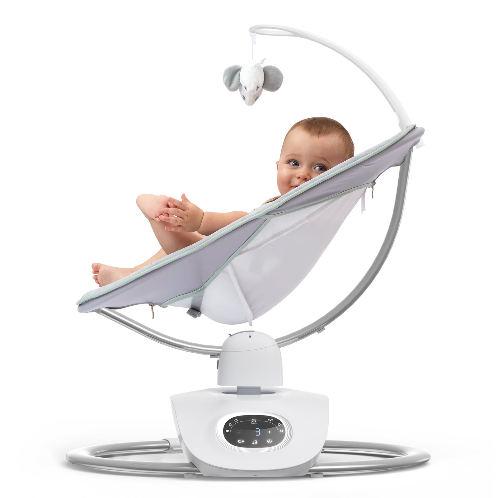 Momcozy CocoSway 3D-Motion Baby Swing, Soothing Infant Rocker with 6 Motion Modes and 4 Speeds (White) 205x2