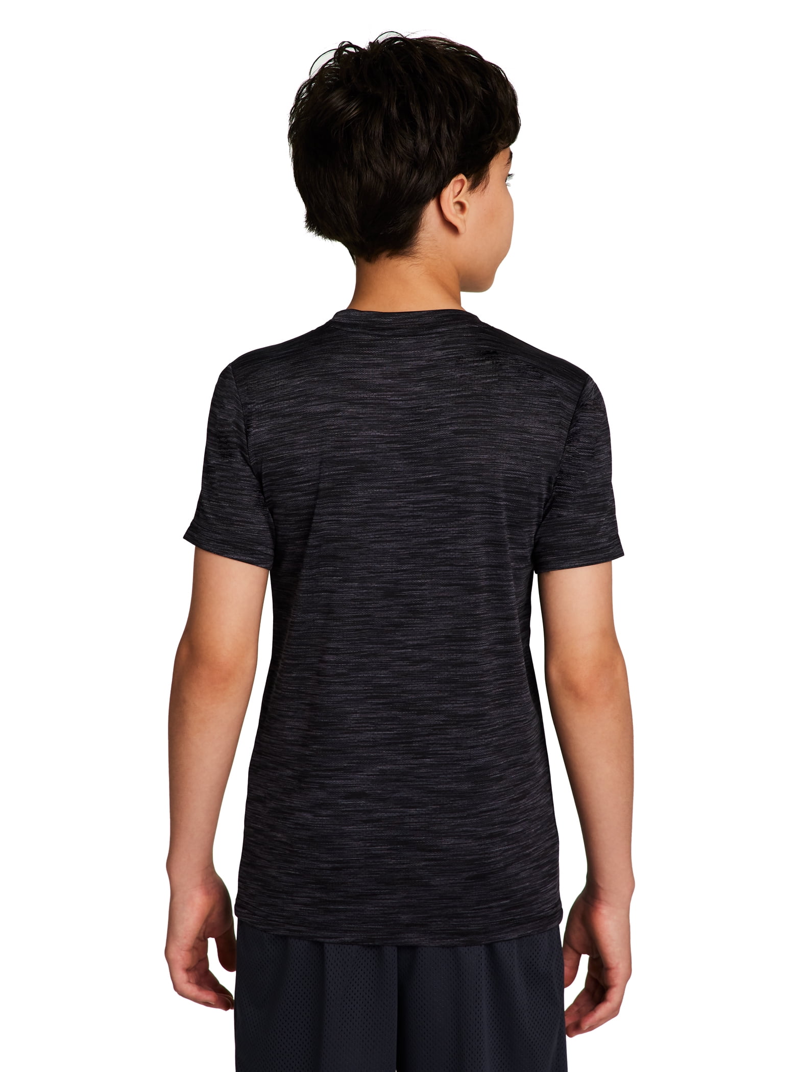 Reebok Boy's Athletic Stride Performance T-Shirt Moisture-Wicking Activewear (Black, L, 2-Pack) vk525