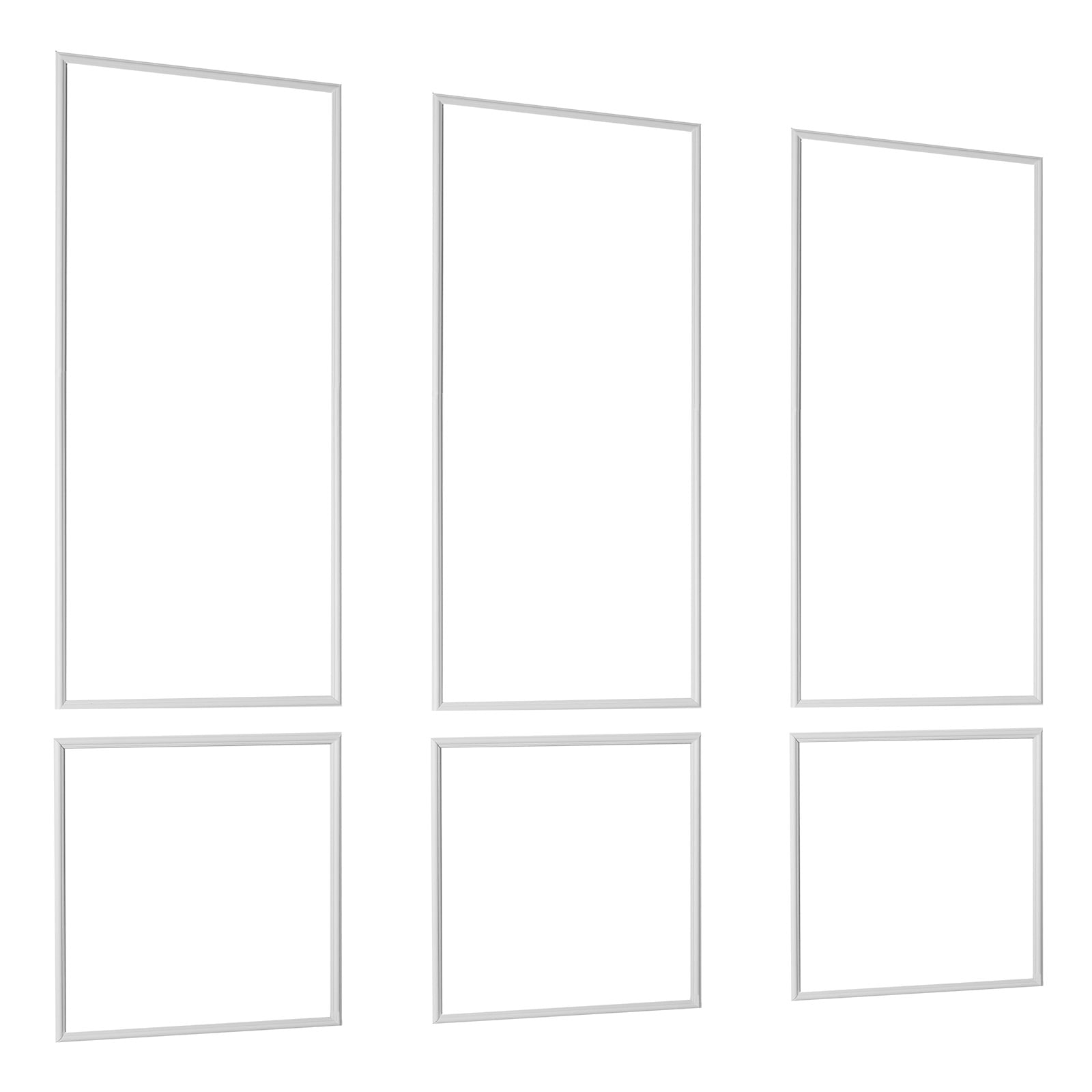 KFFKFF Wall Molding Wainscoting Panels Kit, Paintable Interior Trim for Accent Walls (White, 3 Pack) dc491